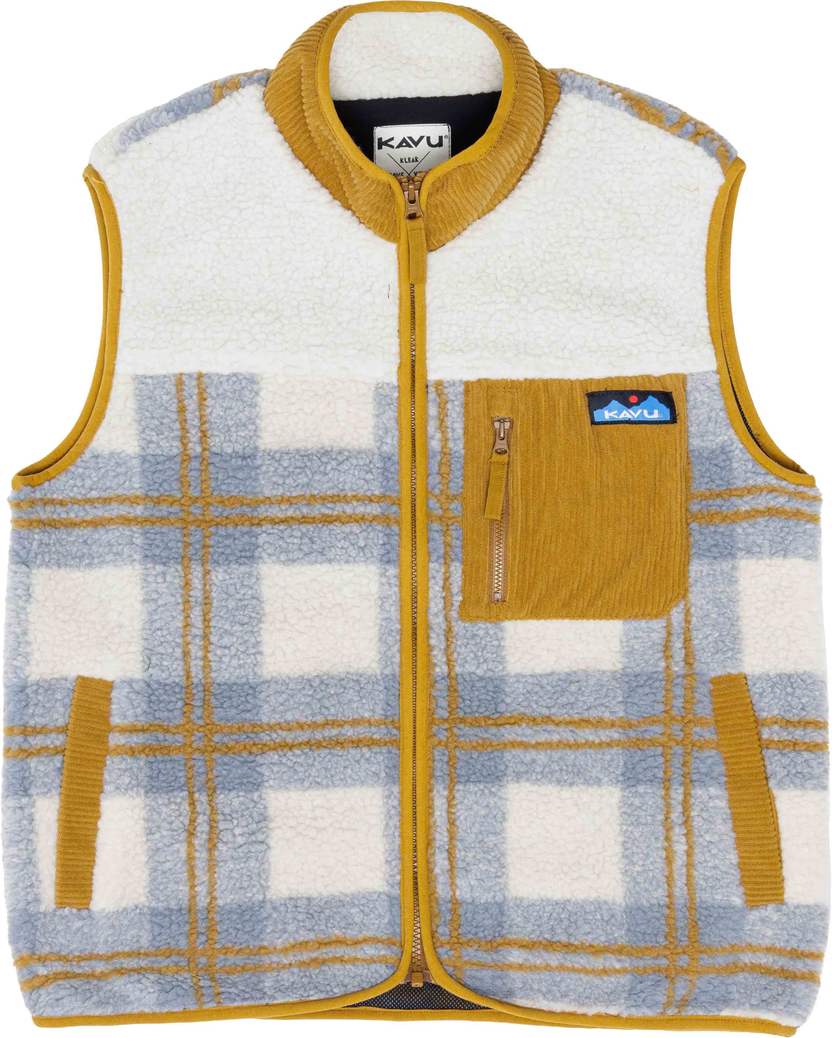 Ozette Sherpa Fleece Vest W Horizon Plaid + Kavu