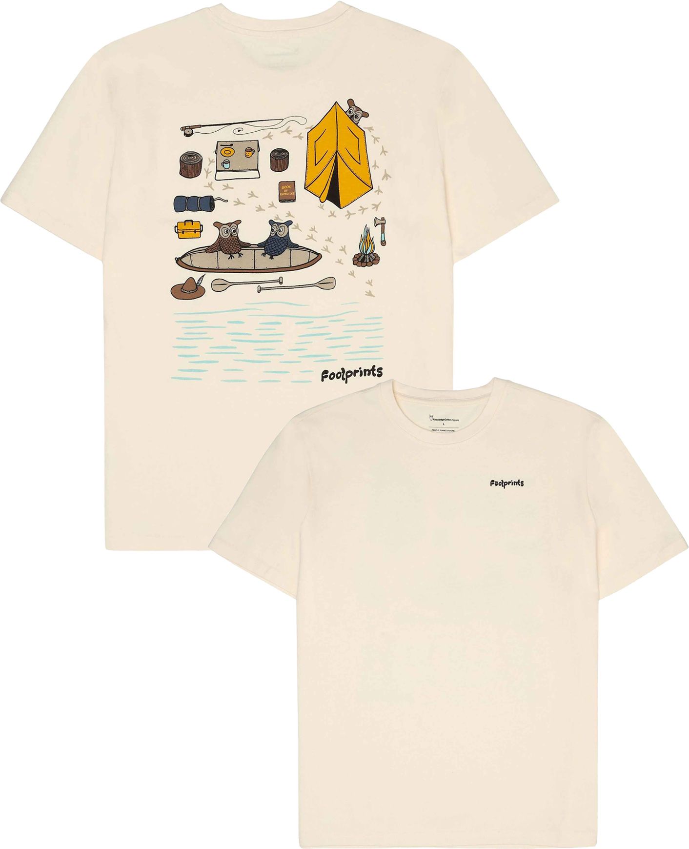 Regular Short Sleeve Heavy Single Jersey Printed Tee Egret + Knowledge Cotton Apparel
