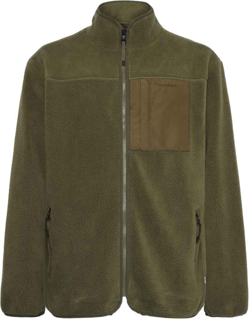 Loose Fit Zip Fleece Burned Olive + Knowledge Cotton Apparel