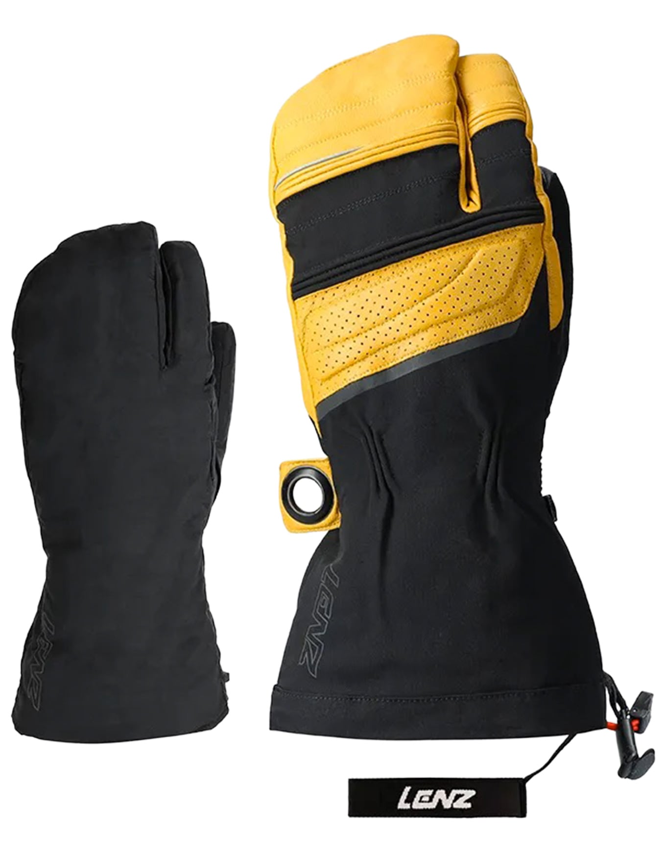 Heat Glove 8.0 Finger Cap Lobster Unisex Black/Yellow + Lenz