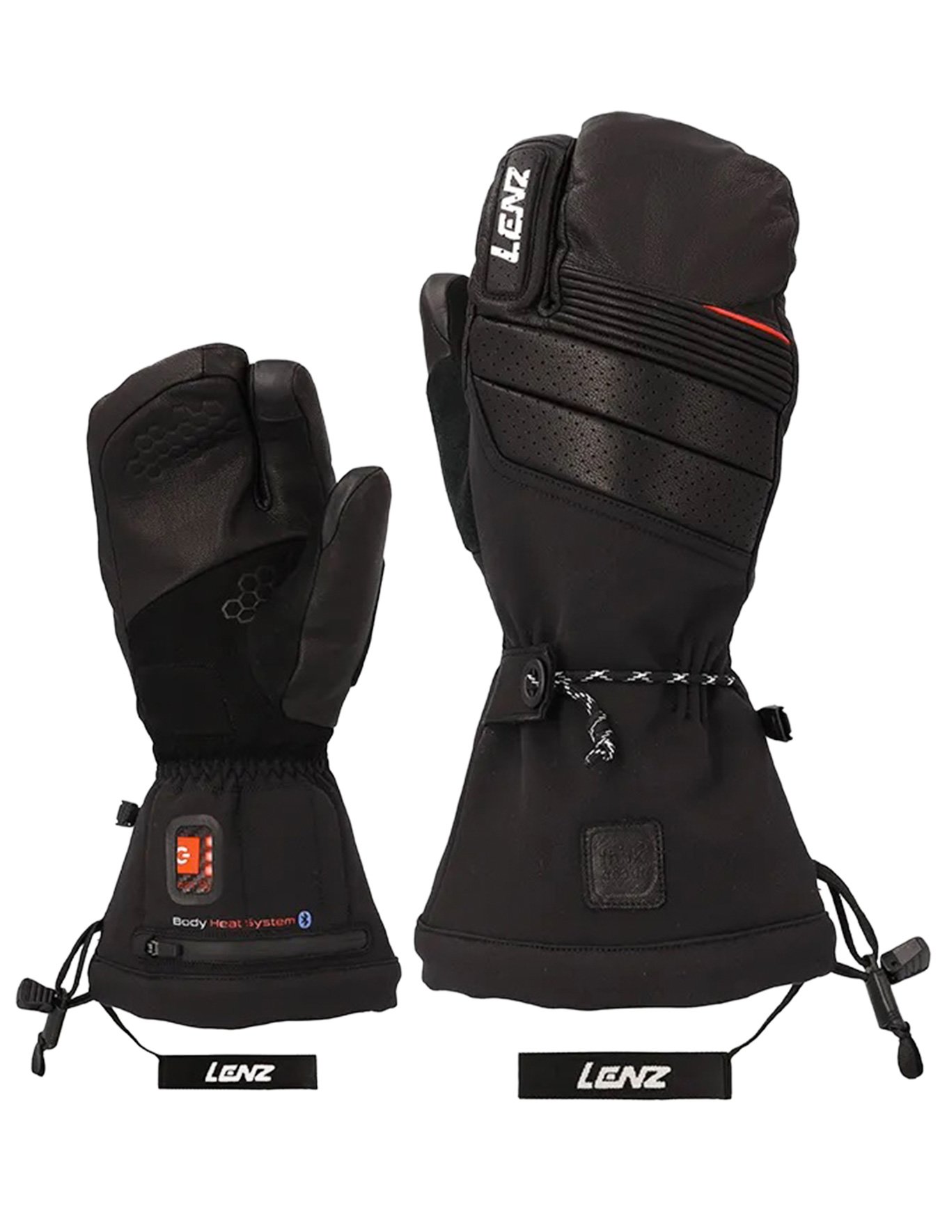 Heat Glove 9.0 Finger Cap Lobster Men Black + Lenz