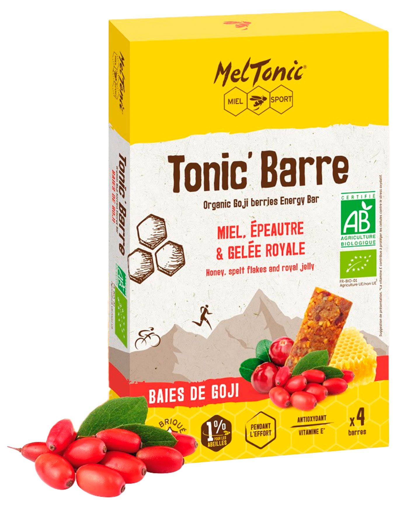 Etui 4 Tonic'Barres Bio - Miel Baies de Goji + Meltonic