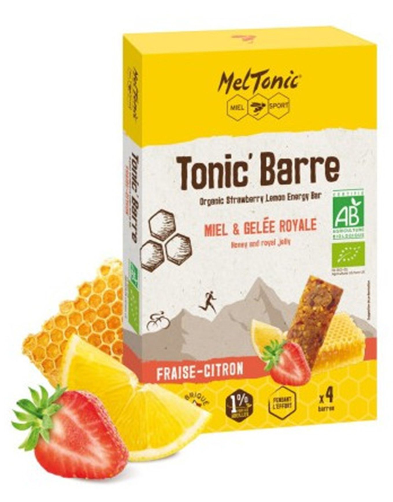 Etui 4 Tonic´Barres Bio - Miel Fraise Citron