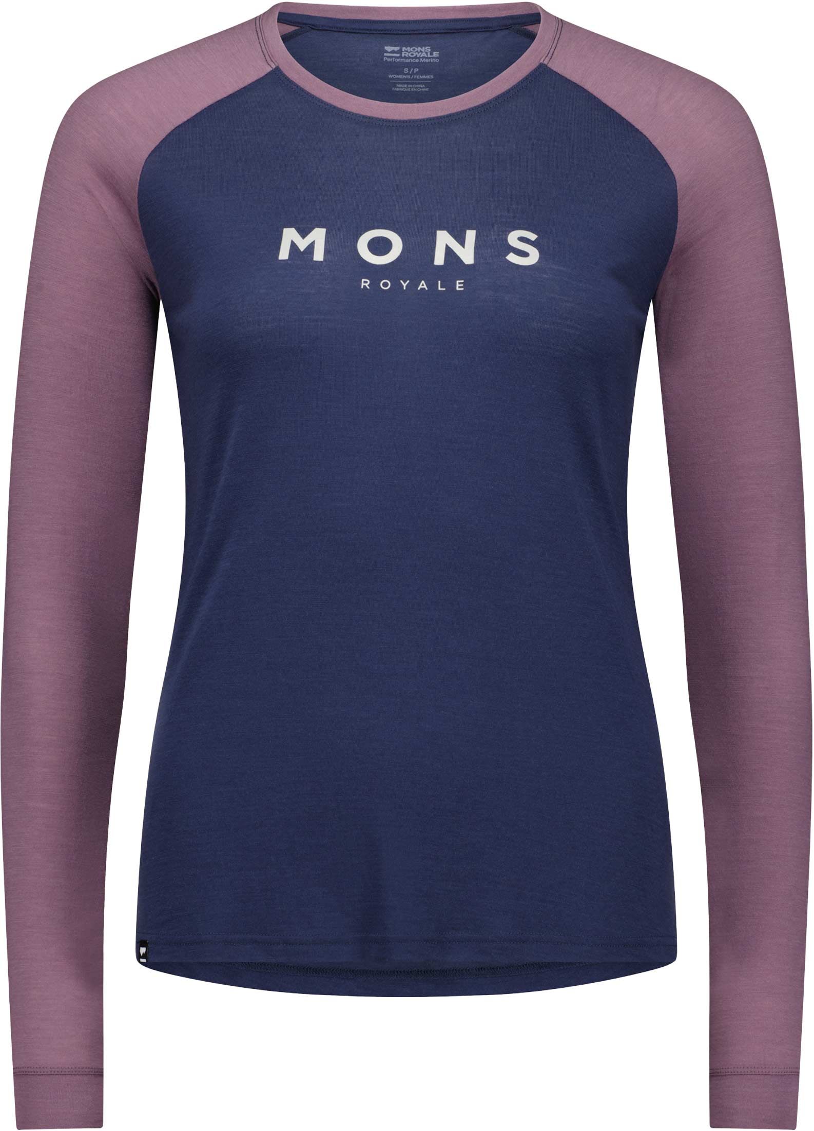 W Icon Merino Raglan Long Sleeve Midnight Mauve + Mons Royale