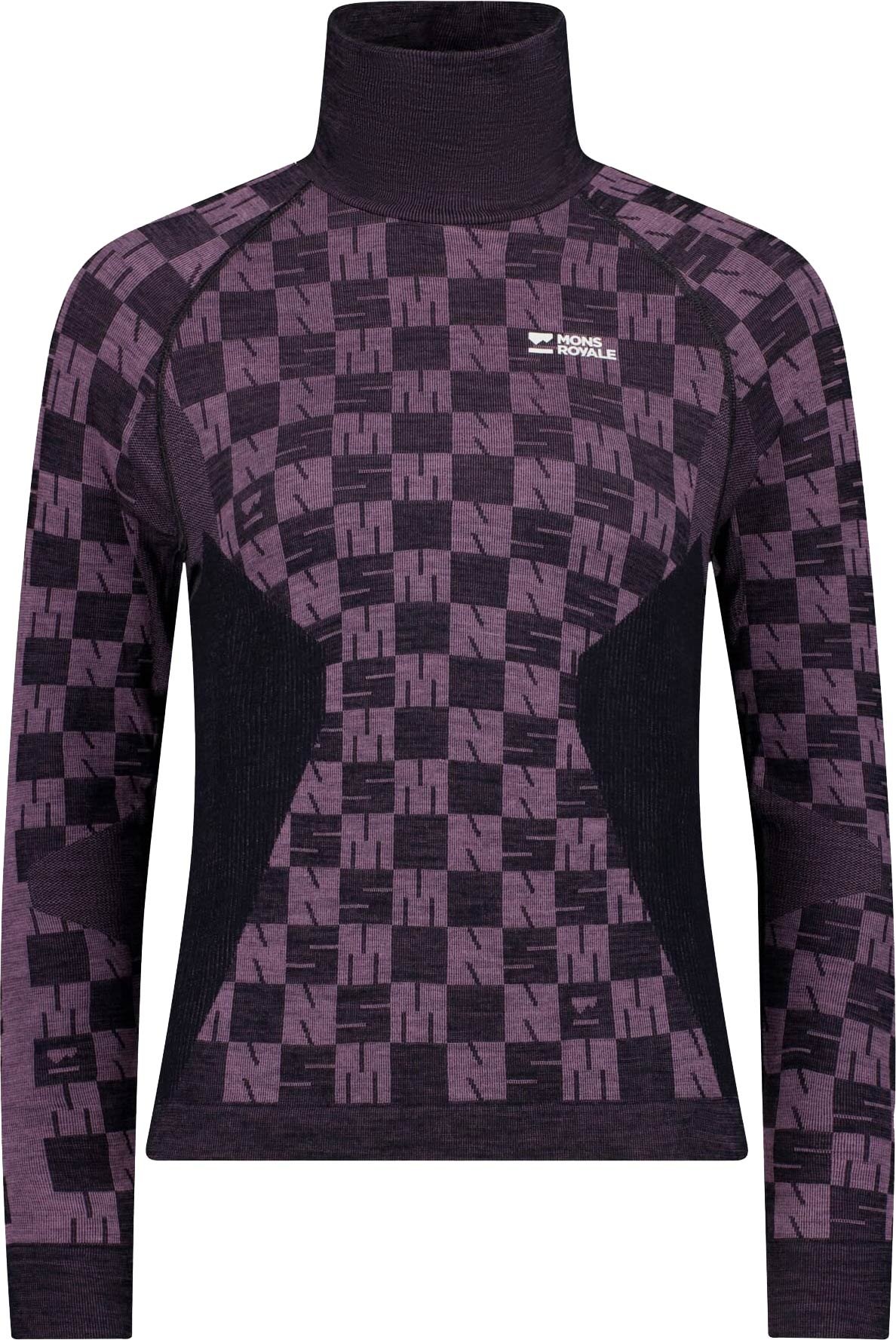 Ascender Merino Baselayer Mock Neck LS W Mauve/Black + Mons Royale