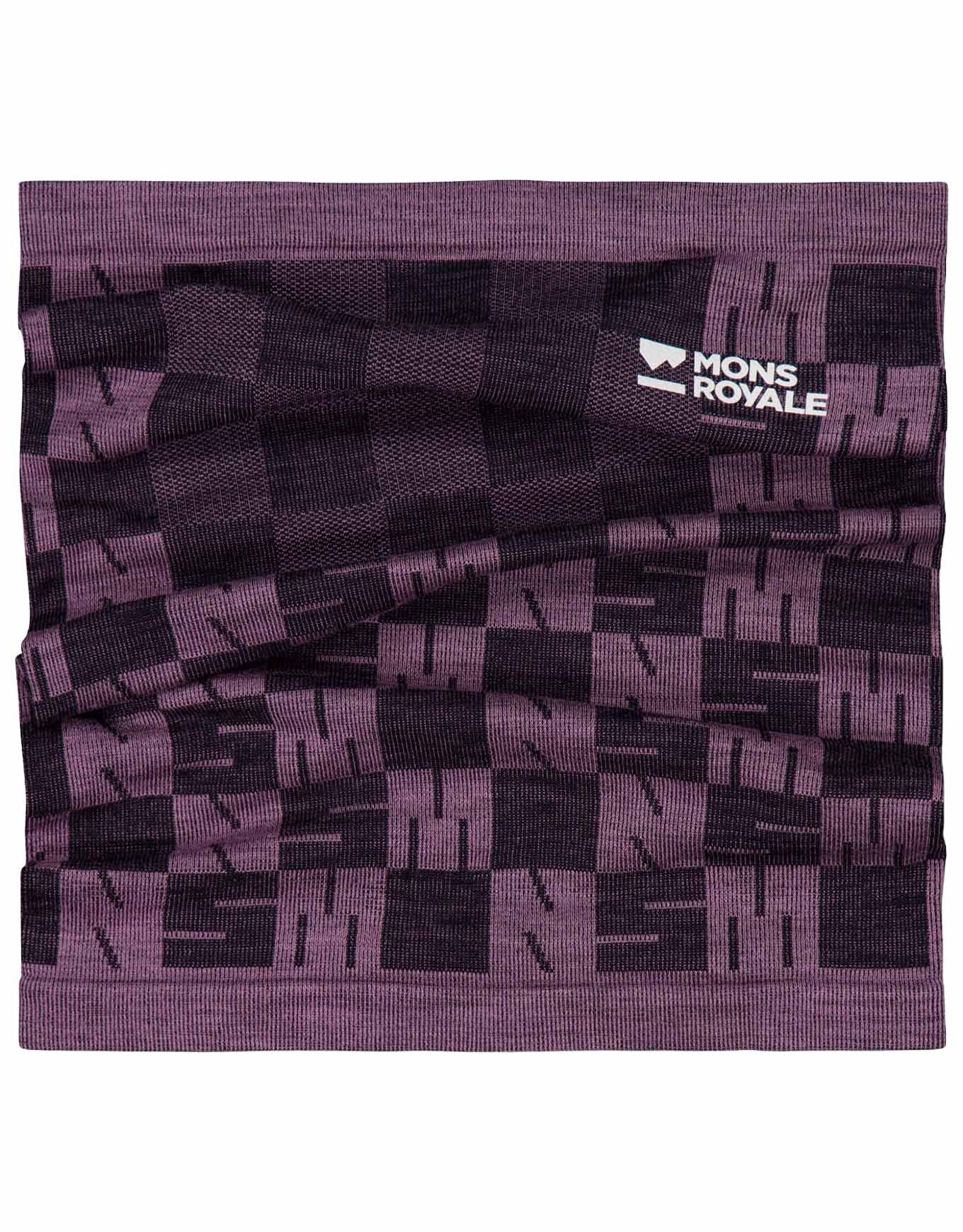 Ascender Merino Neckwarmer Mauve/Black + Mons Royale