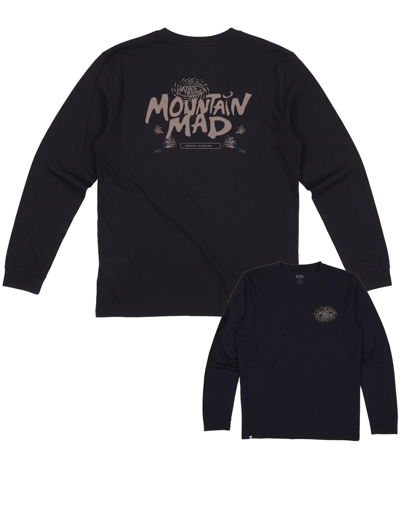 Icon Merino LS Mtn Mad NZ M Black + Mons Royale