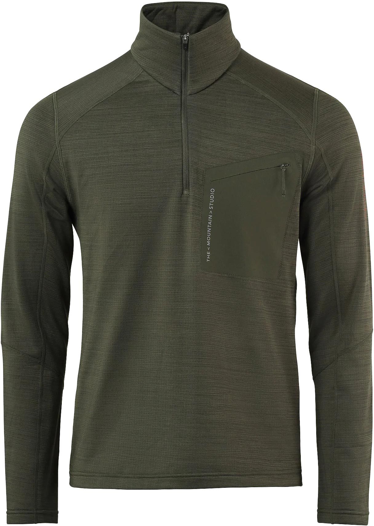 Techno Stretch Mid T-Neck Forest Green + The Mountain Studio