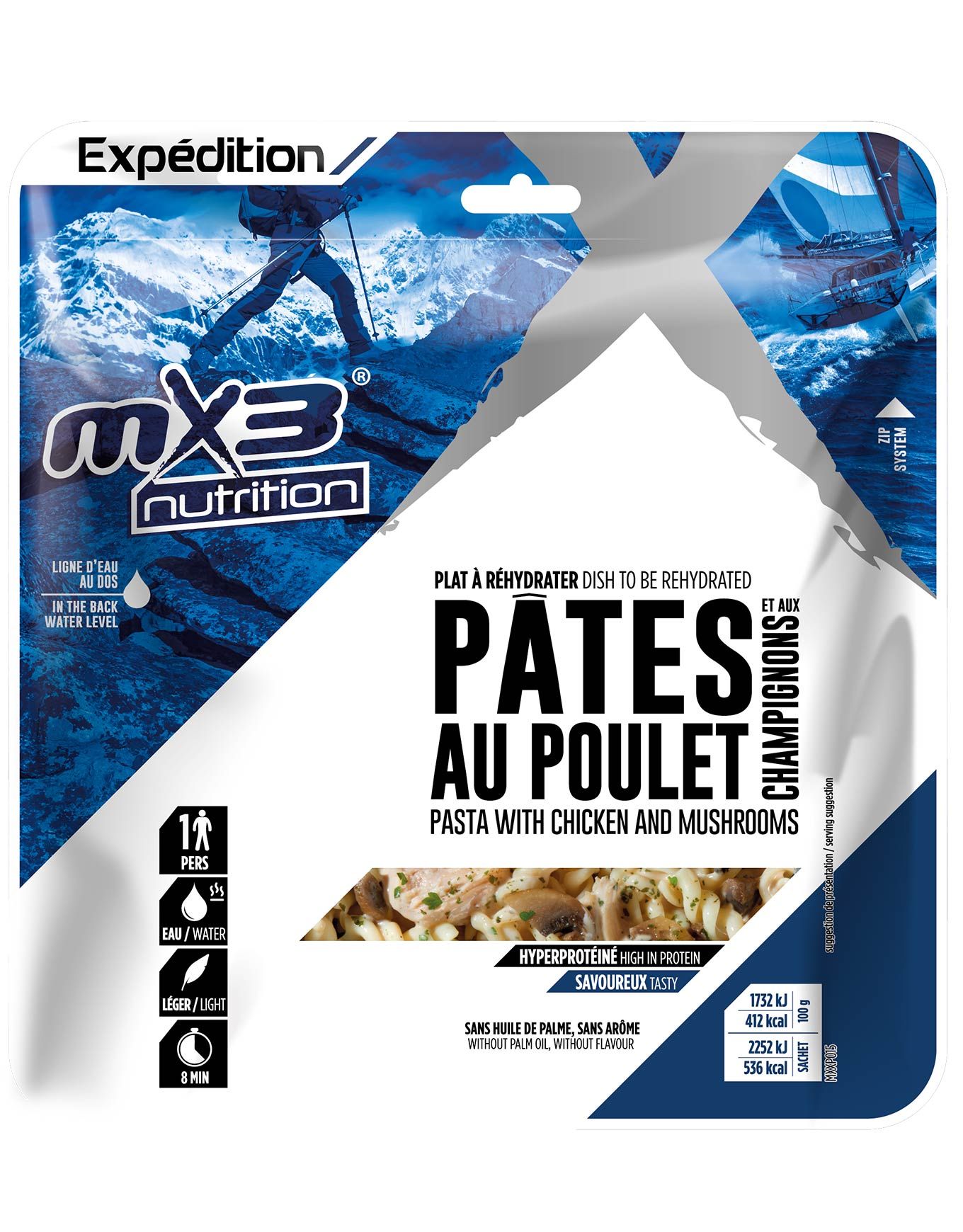 Pâtes au Poulet et aux Champignons + MX3