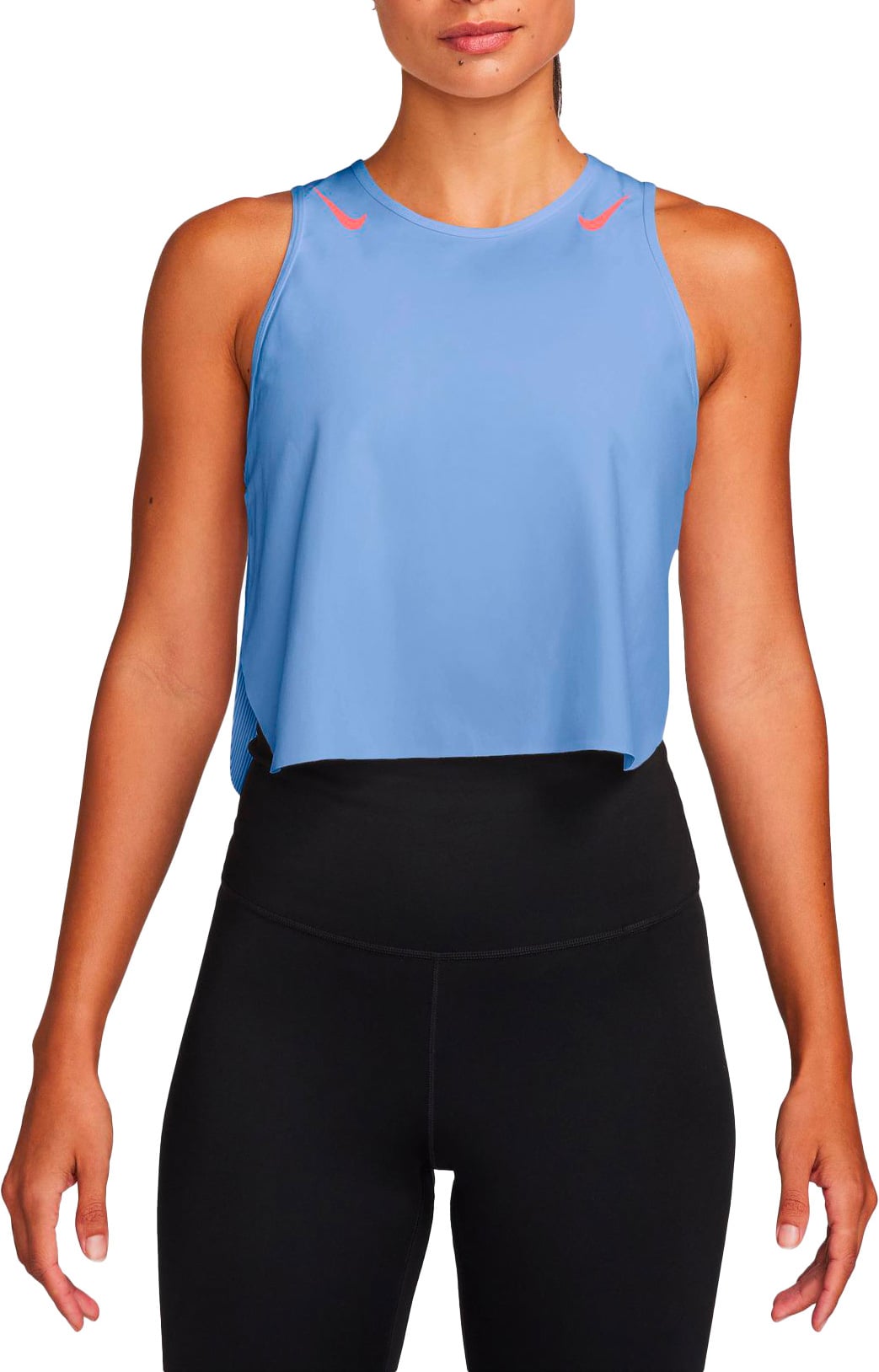 W Nike Aeroswift Dri-Fit ADV Crop Tank Aluminum Atomic Pink + Nike Running