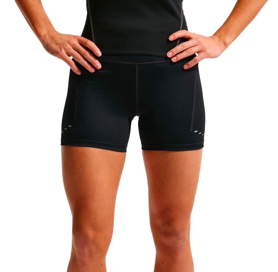 W Nike Swift 4In Short Tight Black Reflective Silver + Nike Running
