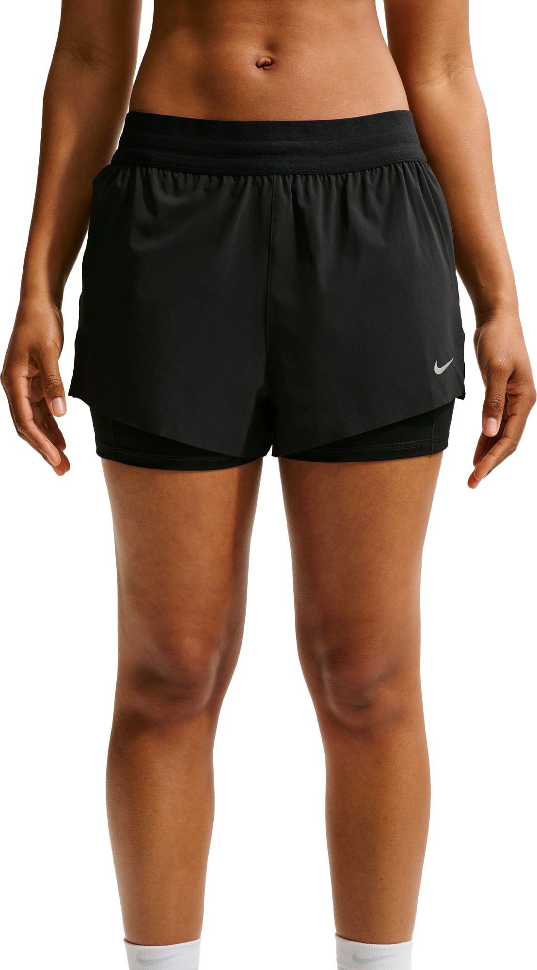 W Nike Swift 2in1 Short Black Reflective Silver + Nike Running