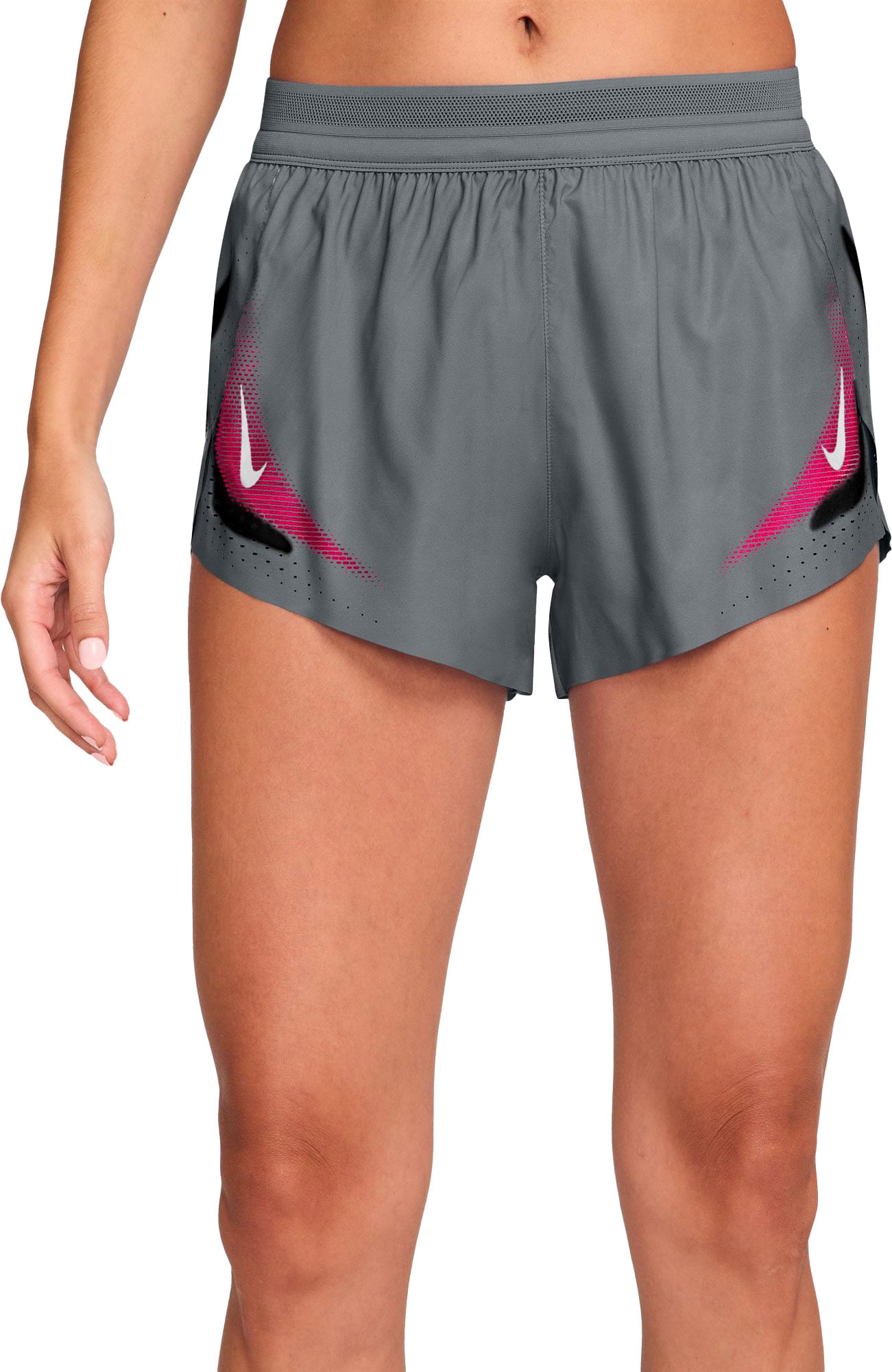 W Nike Aeroswift Dri-Fit ADV 3In Short GX Iron Grey White Gcw#11 + Nike Running