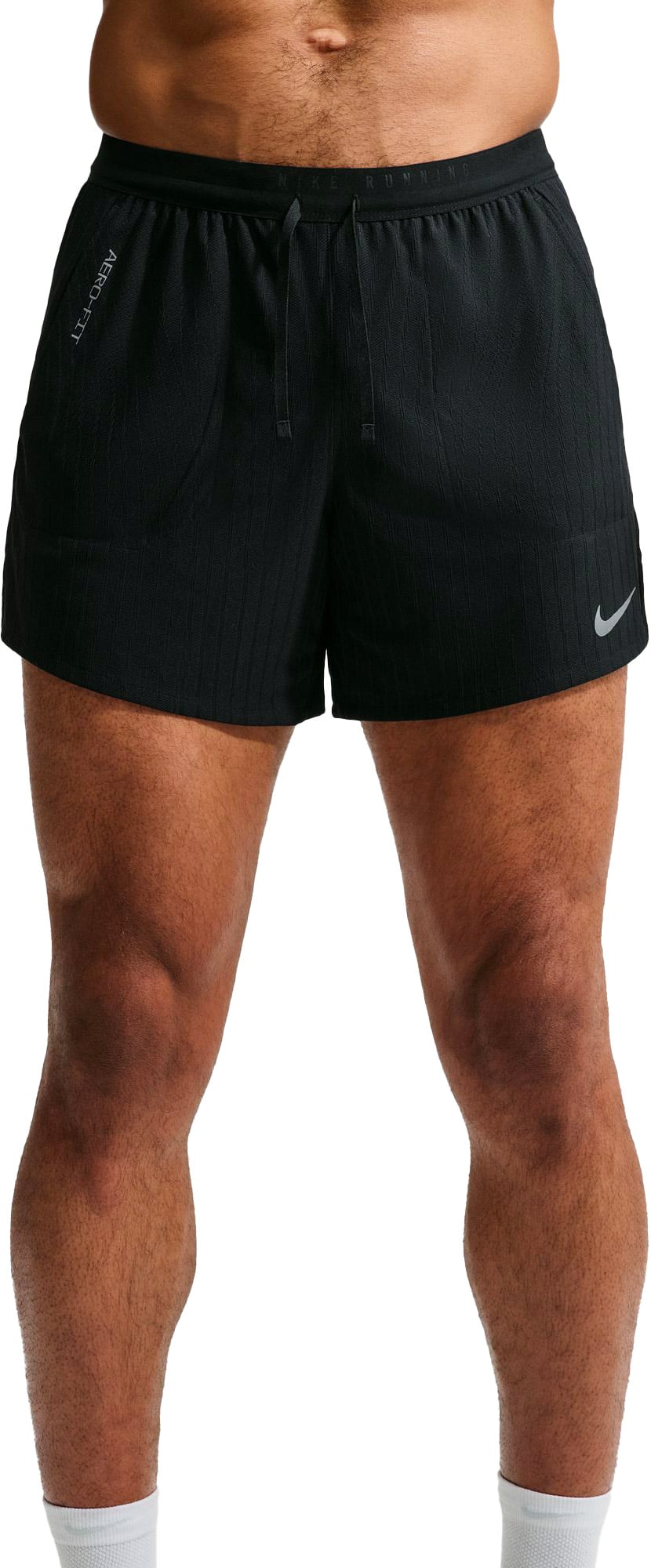 M Nike Stride 5In Short Black Reflective Silver + Nike Running