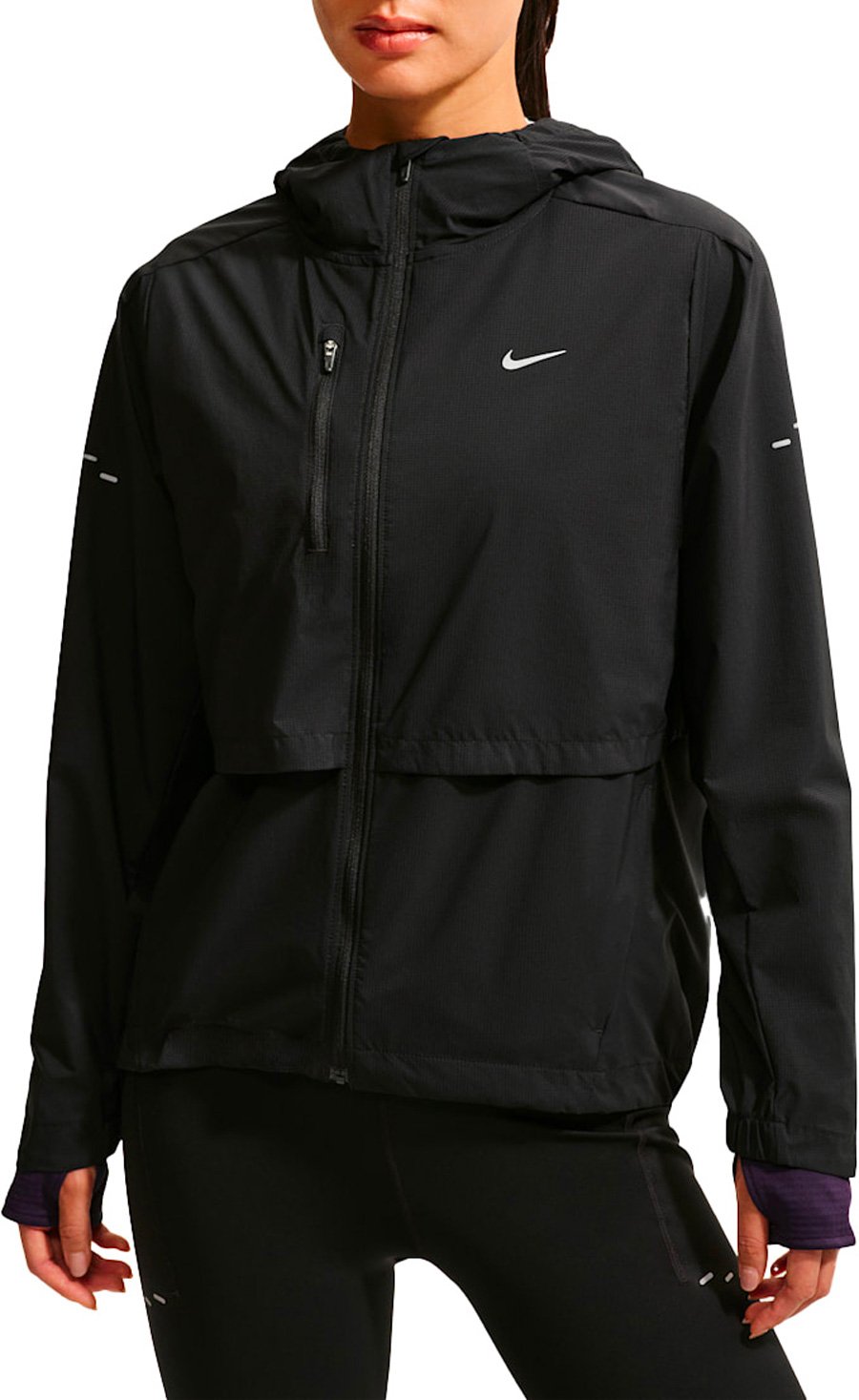 W Nike Swift Storm-FIT Jacket Black/Reflective Silver + Nike Running