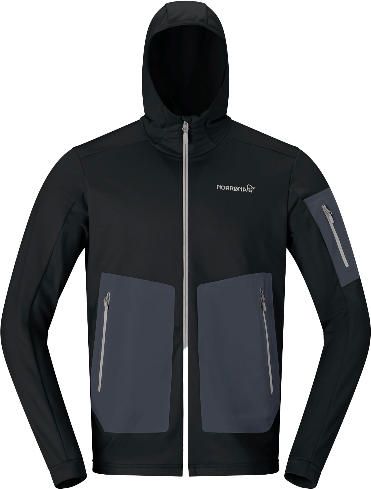 Falketind Warm2 Stretch Hood M Caviar Black + Norrona
