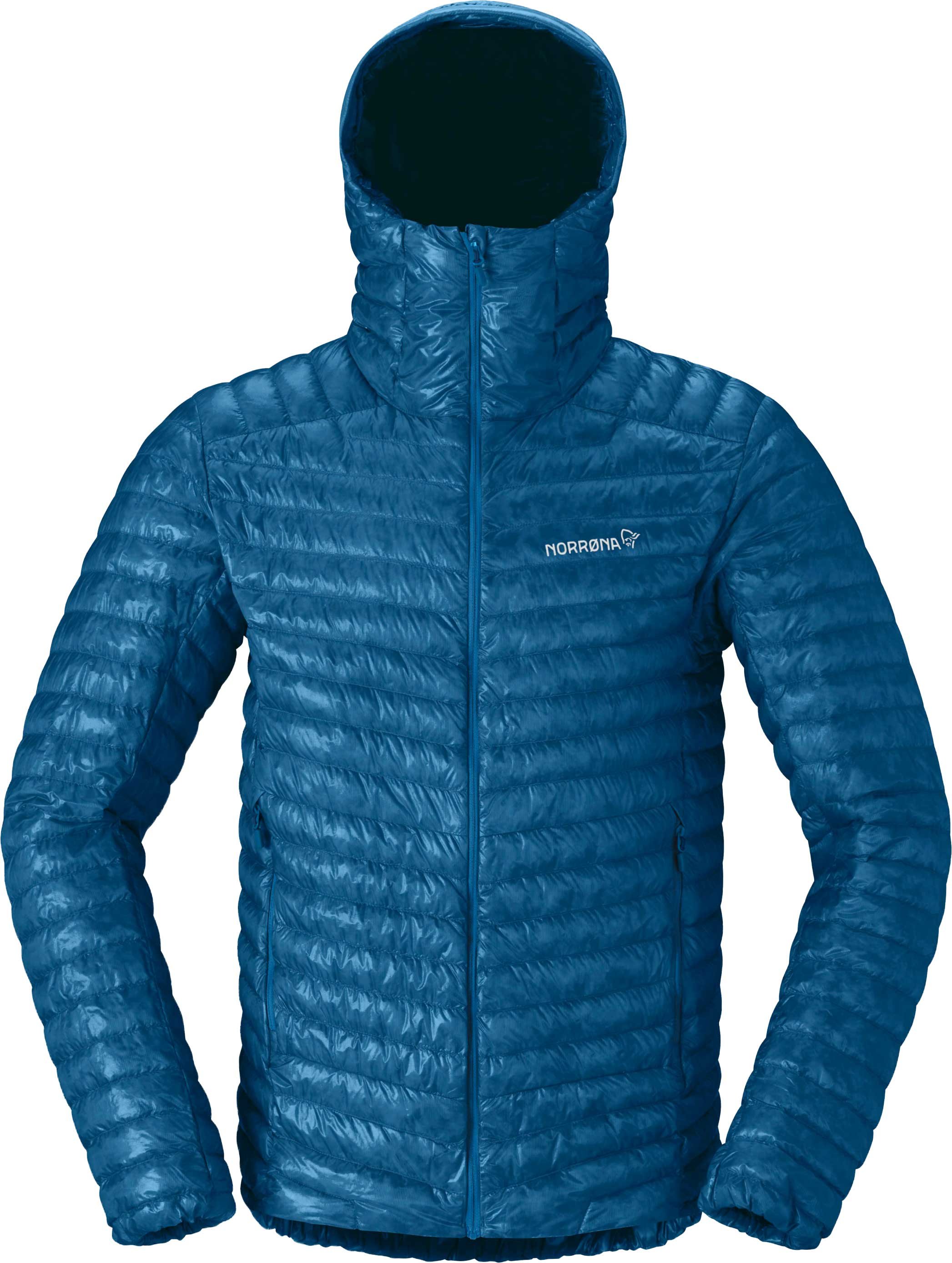 Trollveggen Down800 Super Light Hood M Dark Blue + Norrona