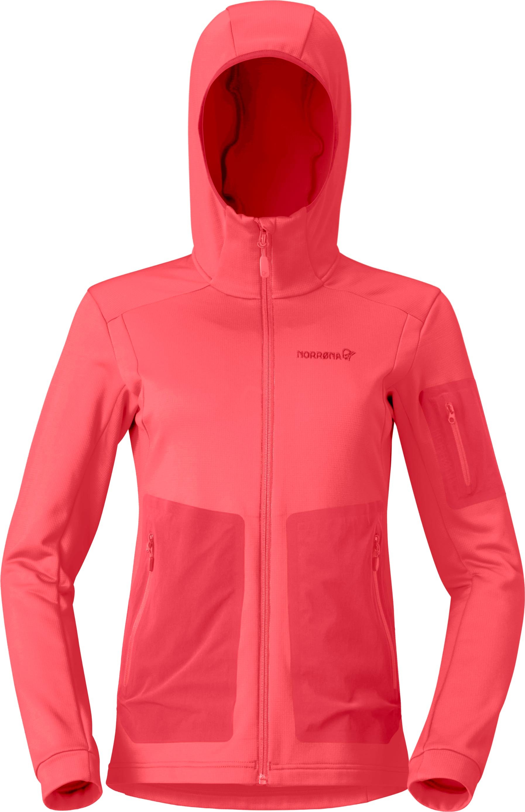 Falketind Warm2 Stretch Hood W Deep Sea Coral Baked Apple + Norrona