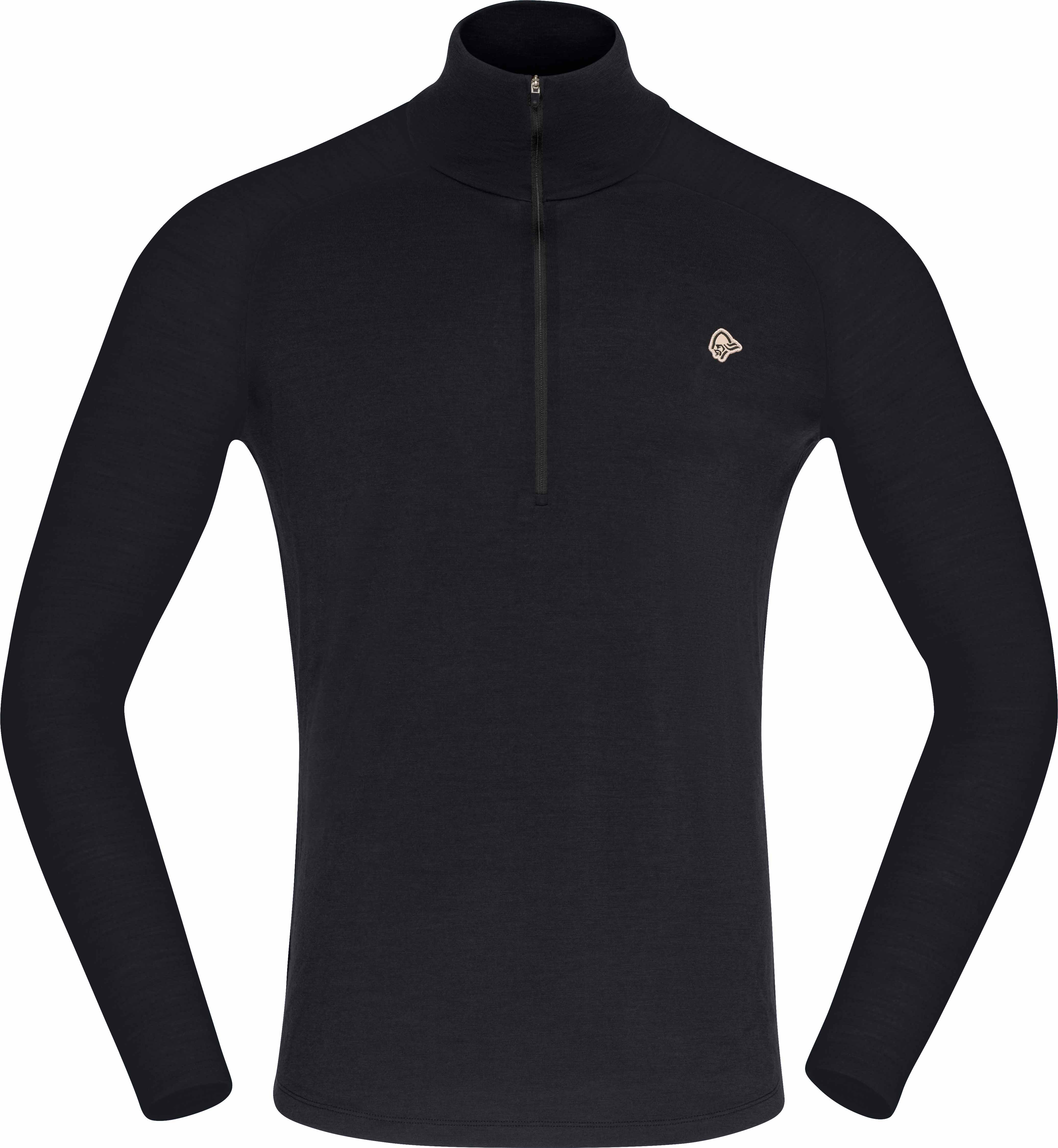 Femund Pureull Zip Neck M'S Caviar Black + Norrona
