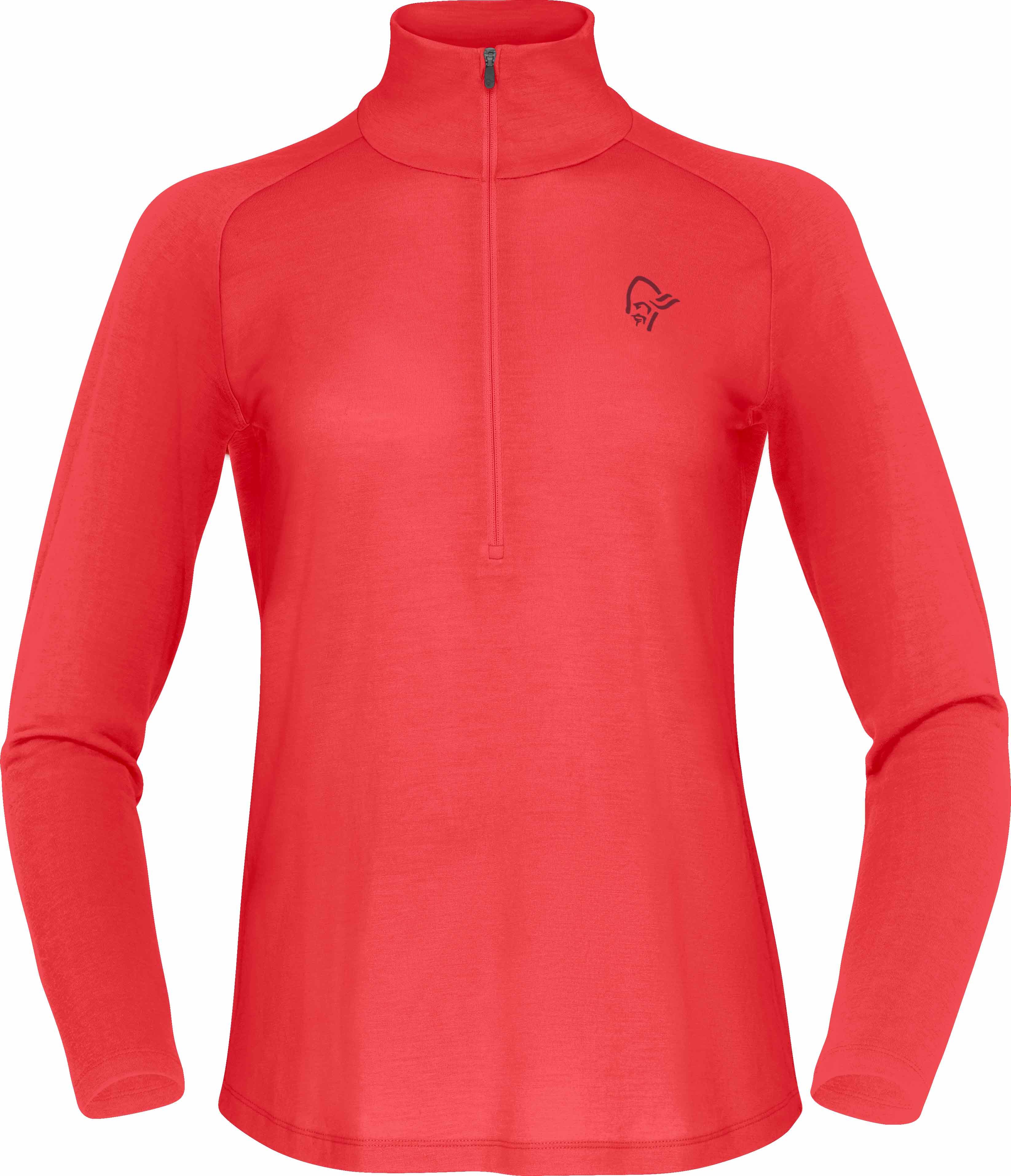 Femund Pureull Zip Neck W'S Baked Apple + Norrona