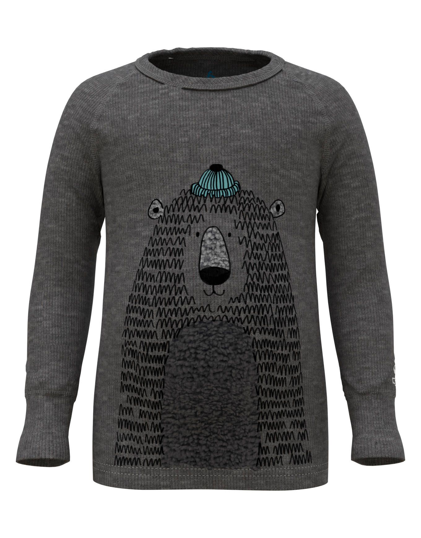 BL Top Crew Neck L/S Active Warm Eco Kid Odlo Steel Grey Melange + Odlo