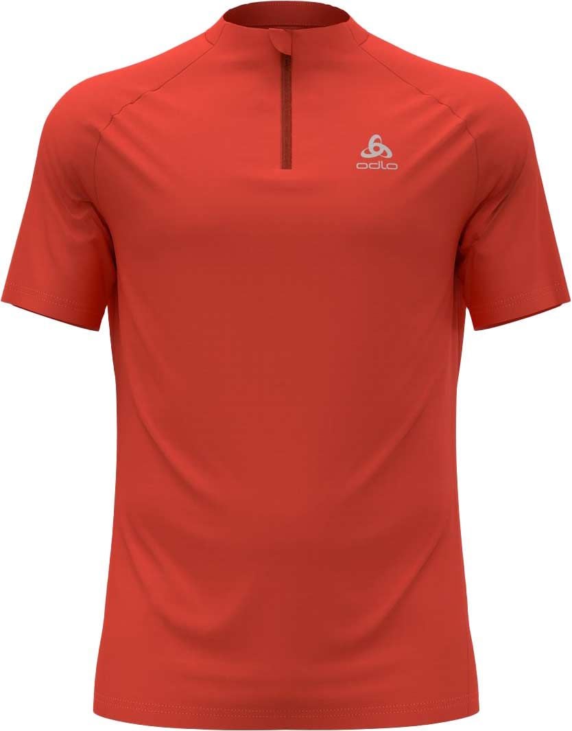 T-Shirt Crew Neck S/S 1/2 Zip Essential Firelight + Odlo