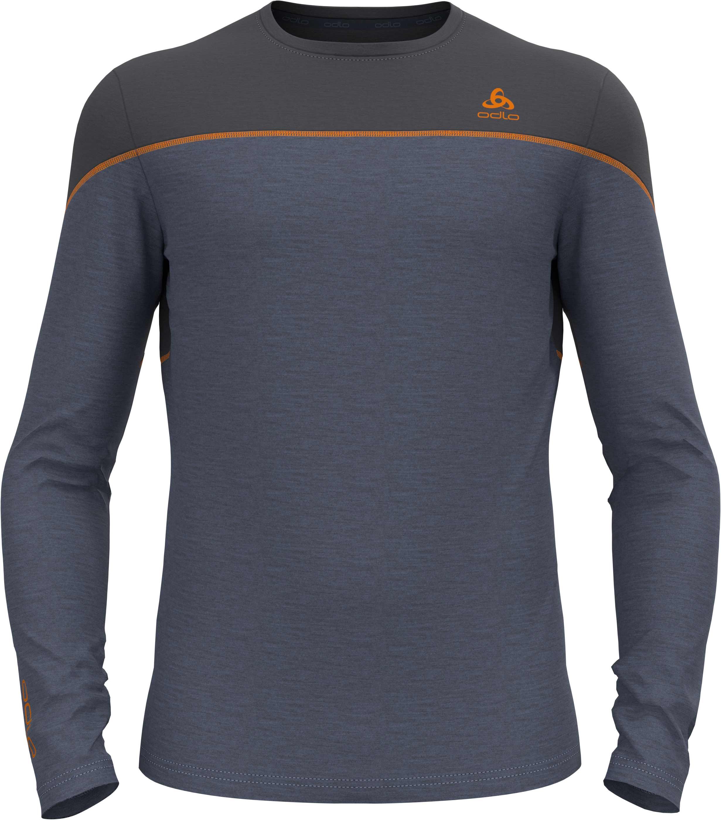 BL Top Crew Neck L/S Revelstoke PW 150 Folkstone Gray India Ink + Odlo