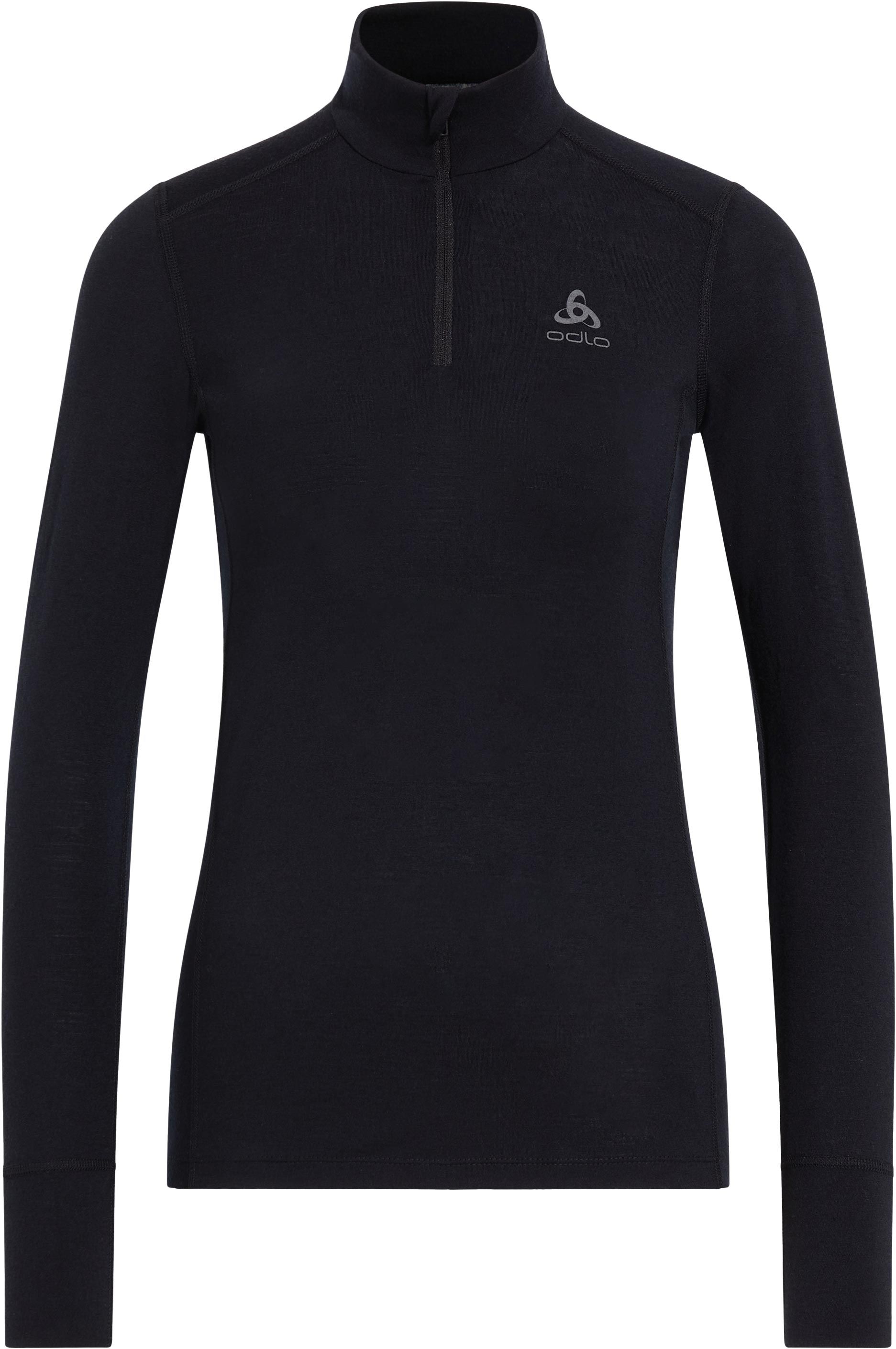 BL Top Turtle Neck L/S Half Zip Merino 2 Black + Odlo