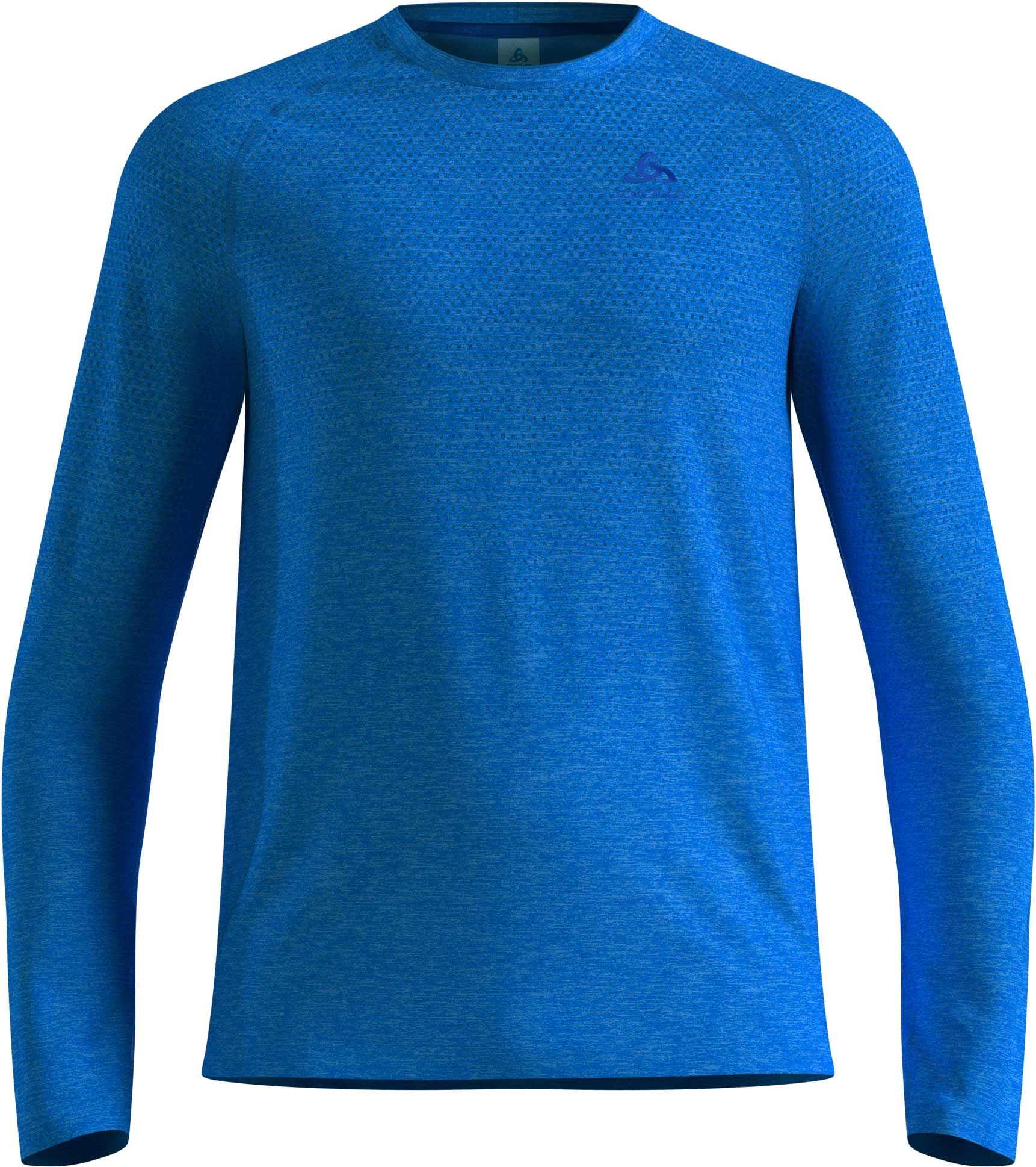Essential Seamless LS Tee M Dazzling Blue Melange + Odlo