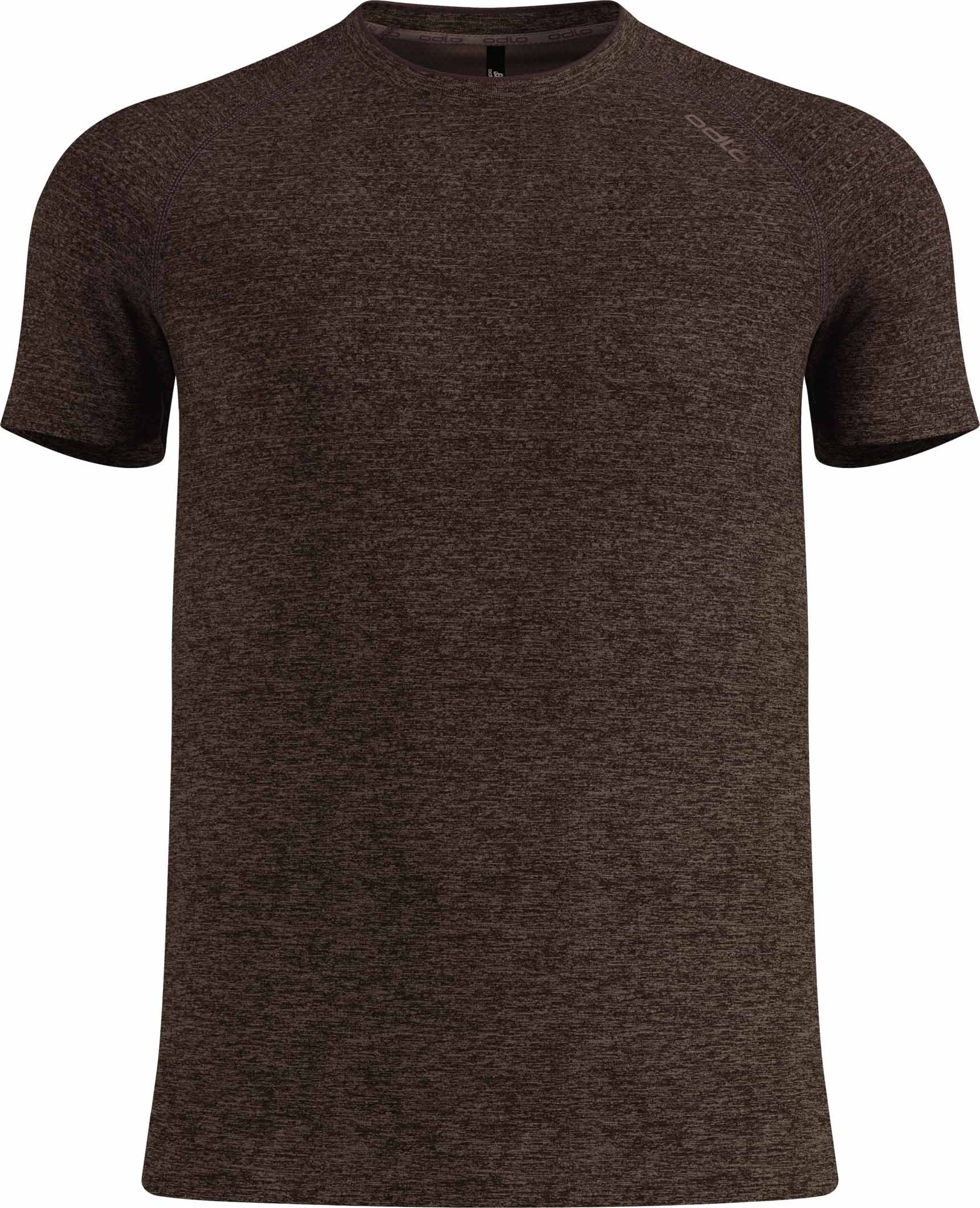 Essential Seamless Tee Crew Neck SS M Brown Granite Melange + Odlo