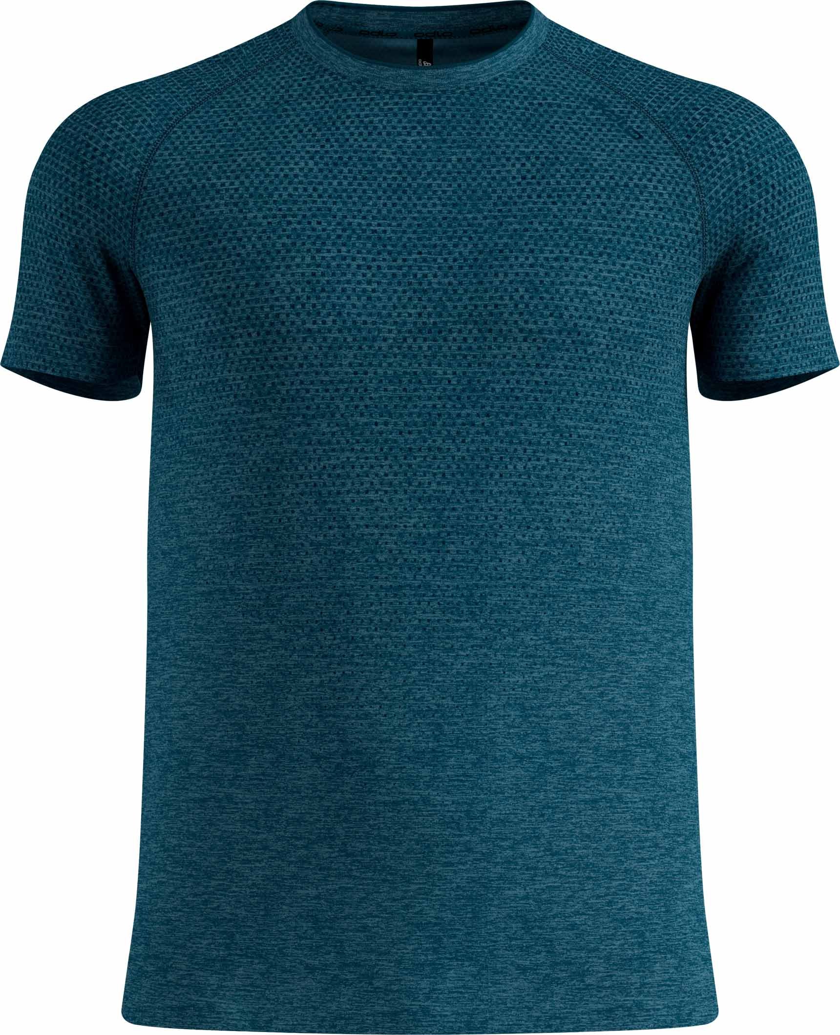 Essential Seamless Tee Crew Neck SS M Reflecting Pond Melange + Odlo