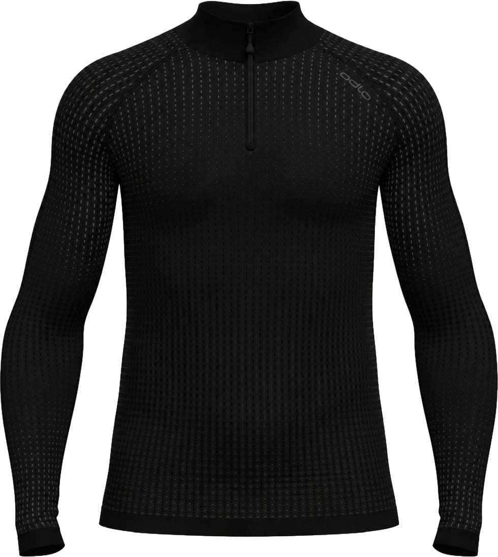 Performance Warm Baselayer Top Turtle Neck Half Zip M Black + Odlo