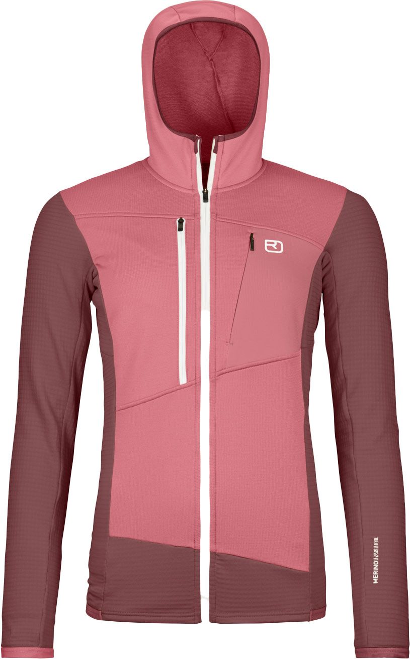 Fleece Grid Hoody W Mountain Rose + Ortovox