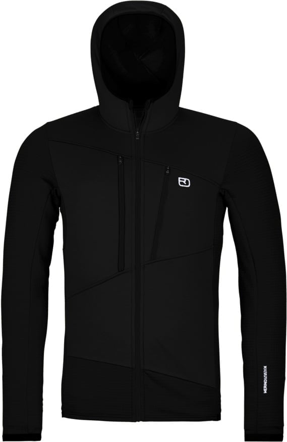 Fleece Grid Hoody M Black Raven + Ortovox