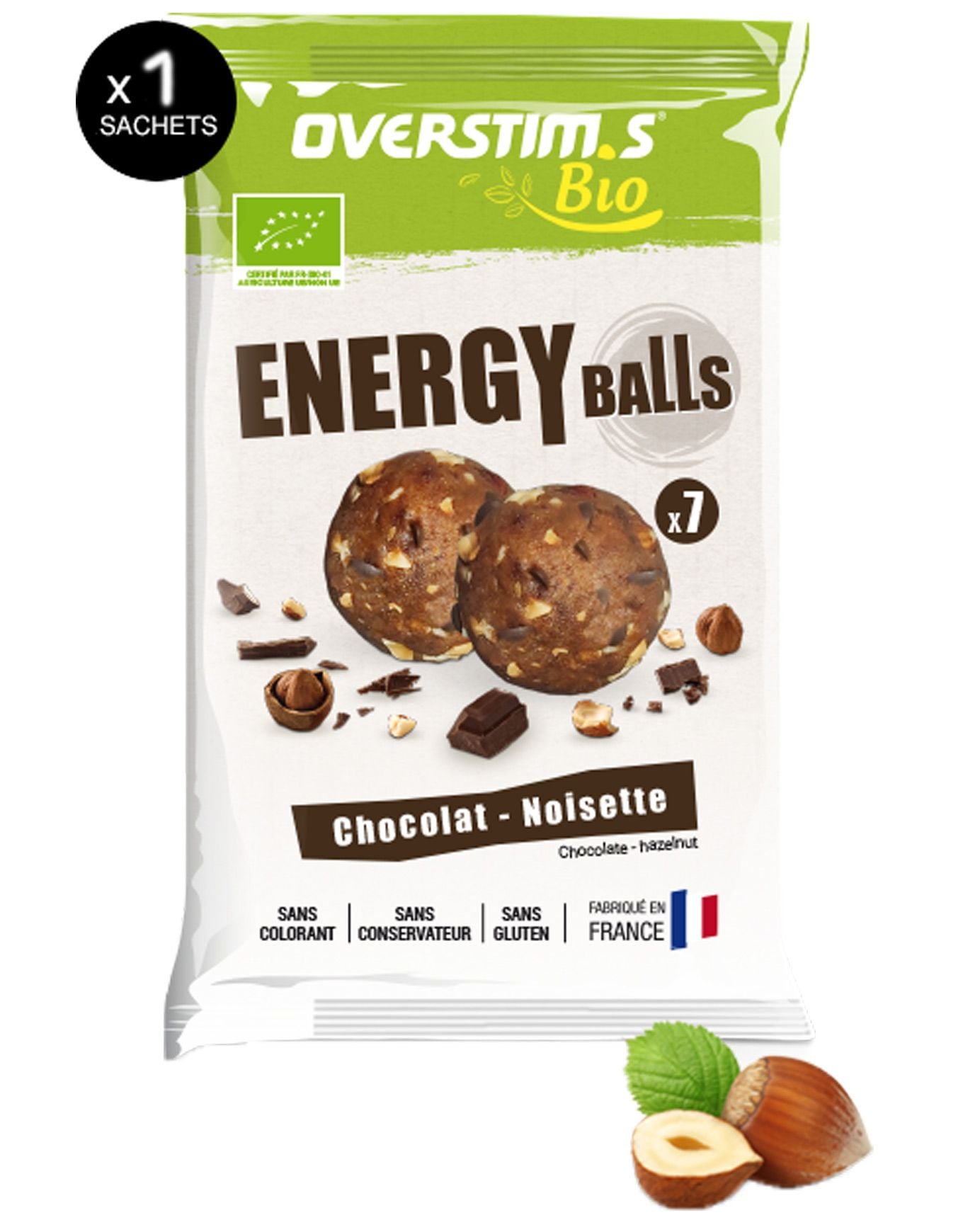 Energy Balls Bio Chocolat - Noisette + Overstims