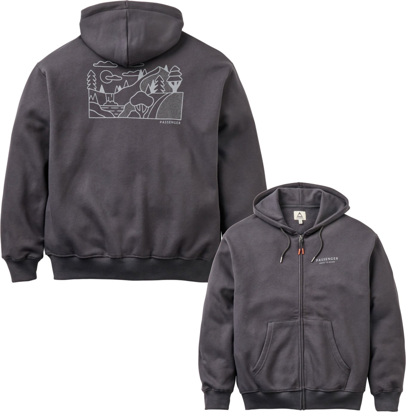 Slower Rhythms Full Zip Hoodie Faded Black + Passenger