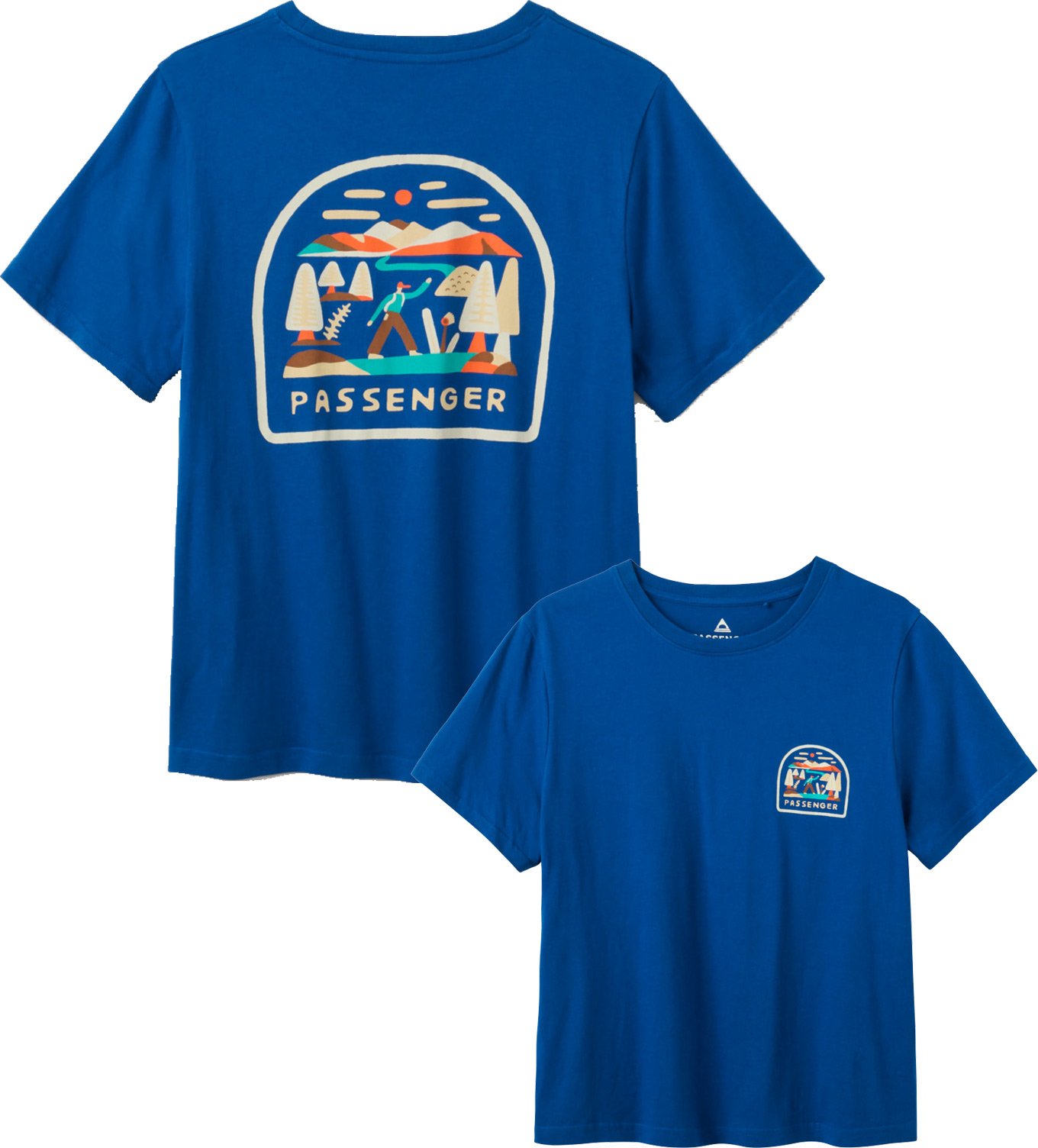 Lost Patch Organic Cotton Tshirt W Blue Navy + Passenger