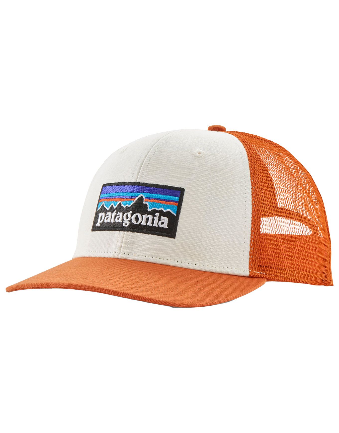 P-6 Logo Trucker Hat White w/Redtail Rust + Patagonia