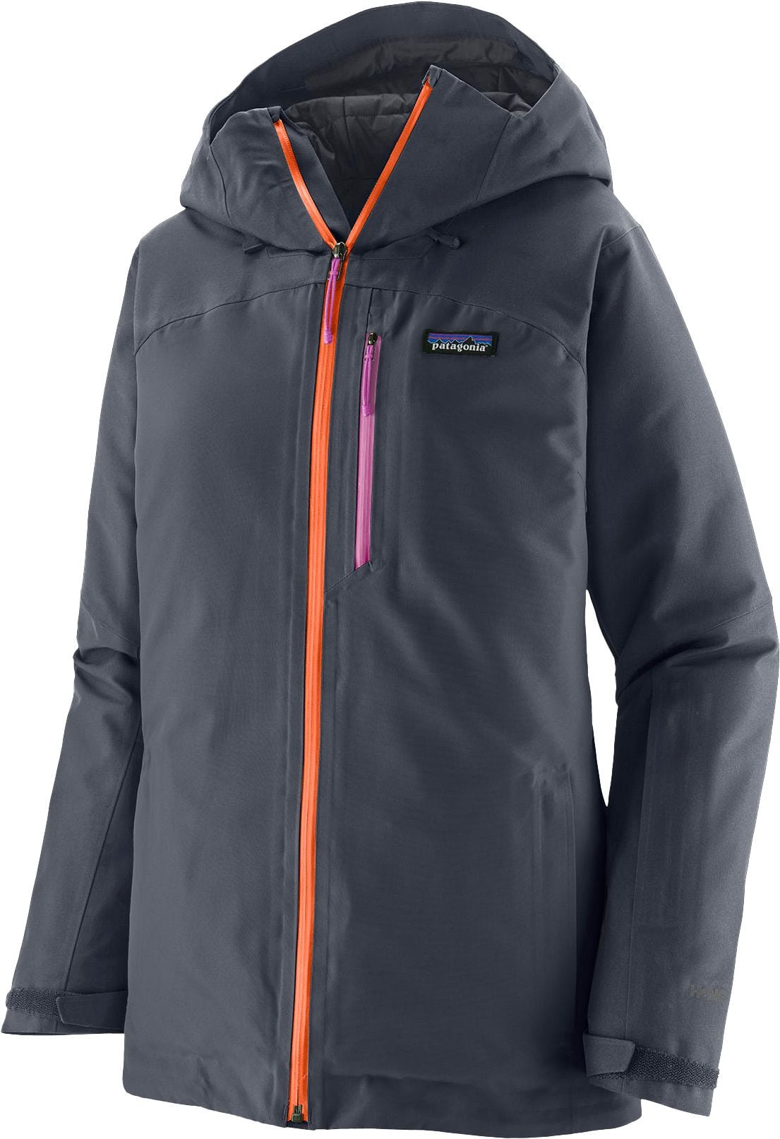 Patagonia W's Insulated Powder Town Jkt Smolder Blue w/Orange Peel