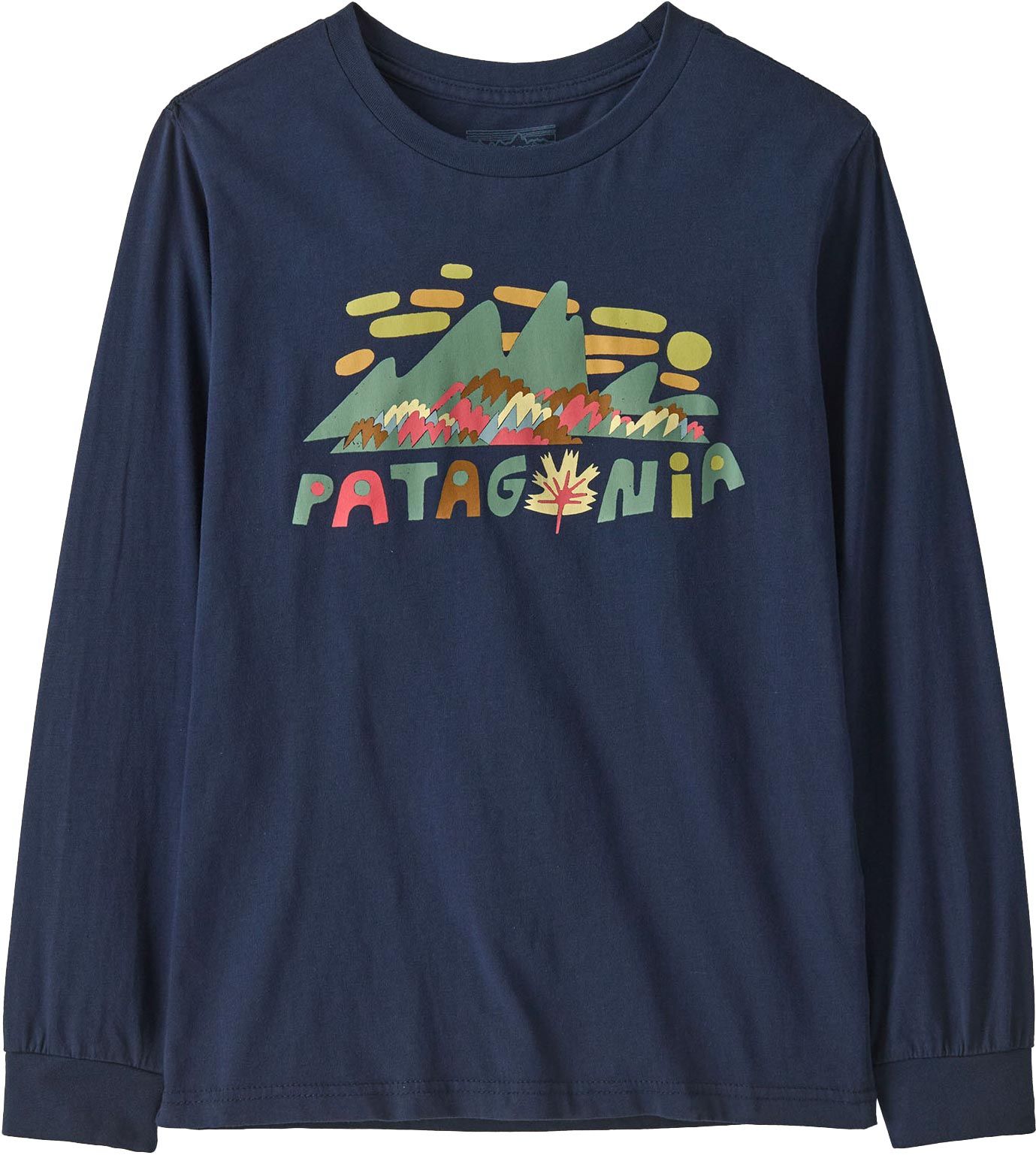 K's L/S Graphic T-Shirt Fitz Roy Foliage: New Navy + Patagonia