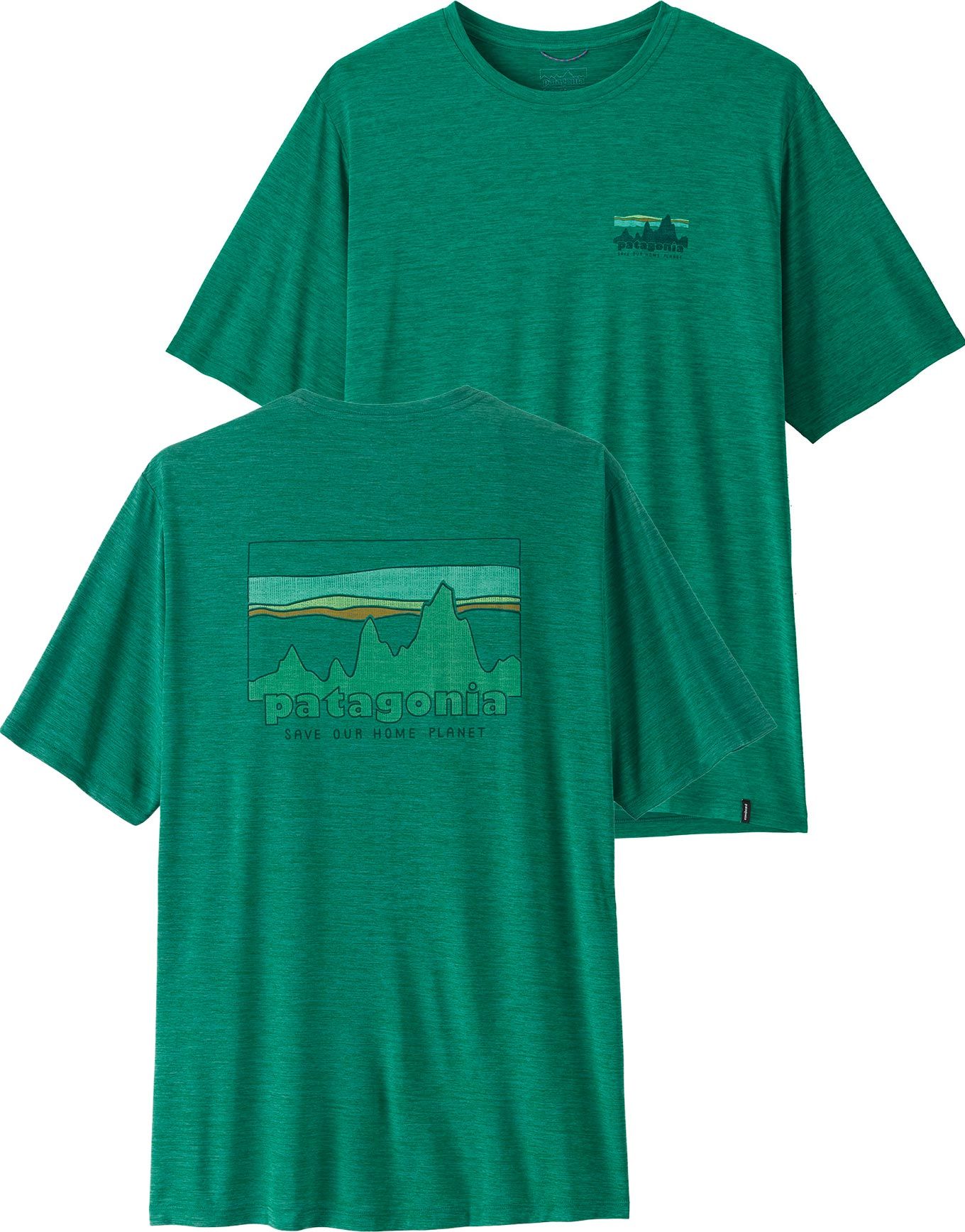 M's Cap Cool Daily Shirt '73 Skyline Gem Green Light Gem Green X-Dye + Patagonia