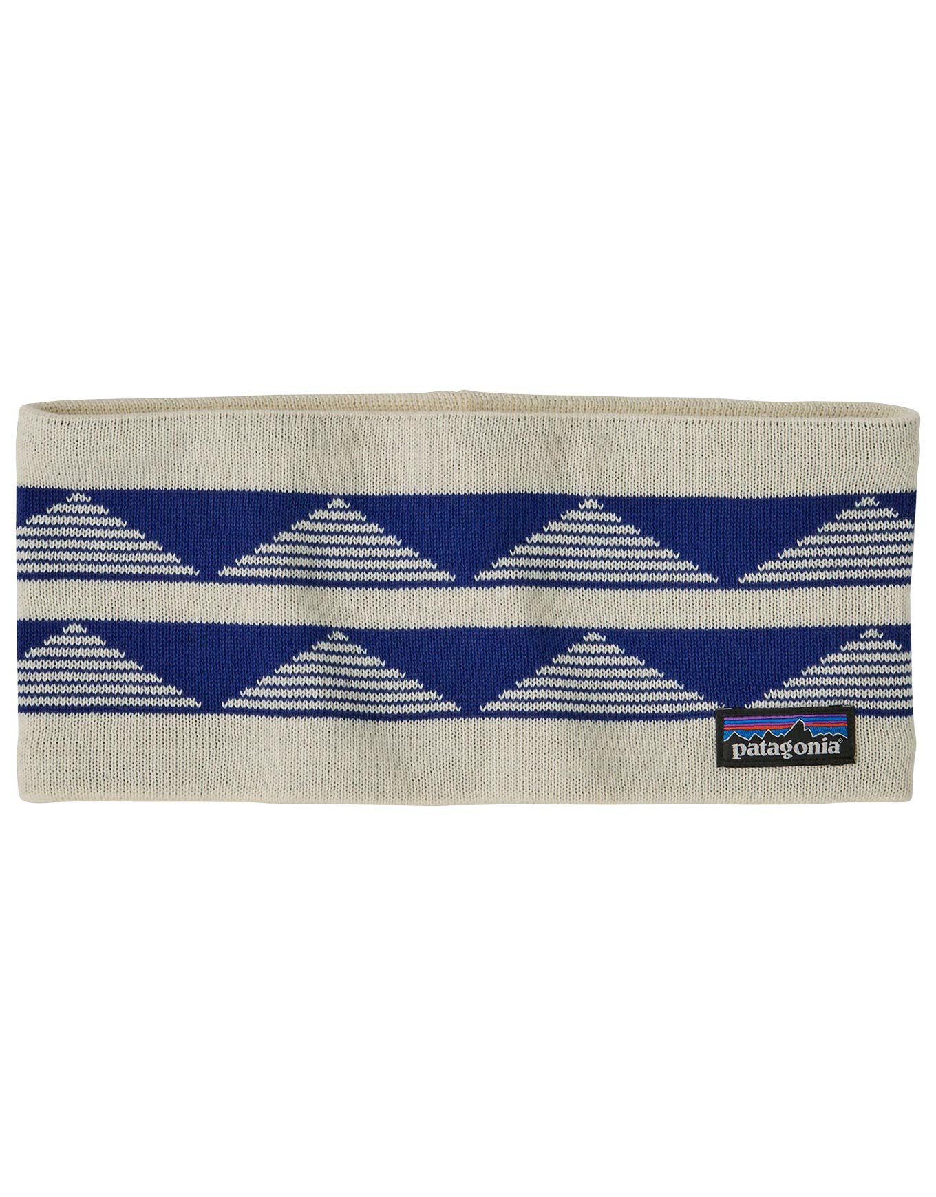 Powder Town Headband Hut Tripper Stripe Birch White + Patagonia