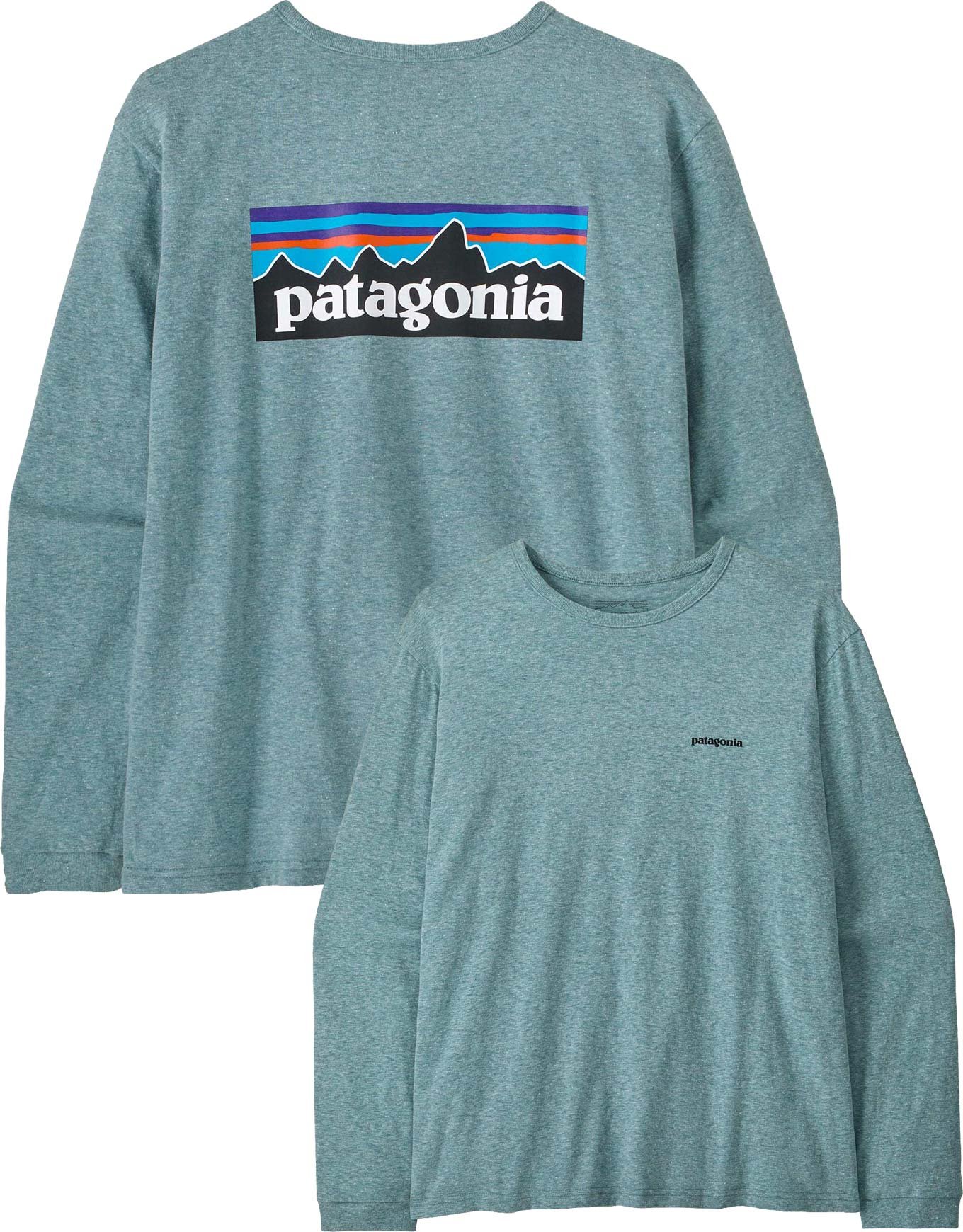 W's L/S P-6 Logo Responsibili-Tee Blue Sage + Patagonia