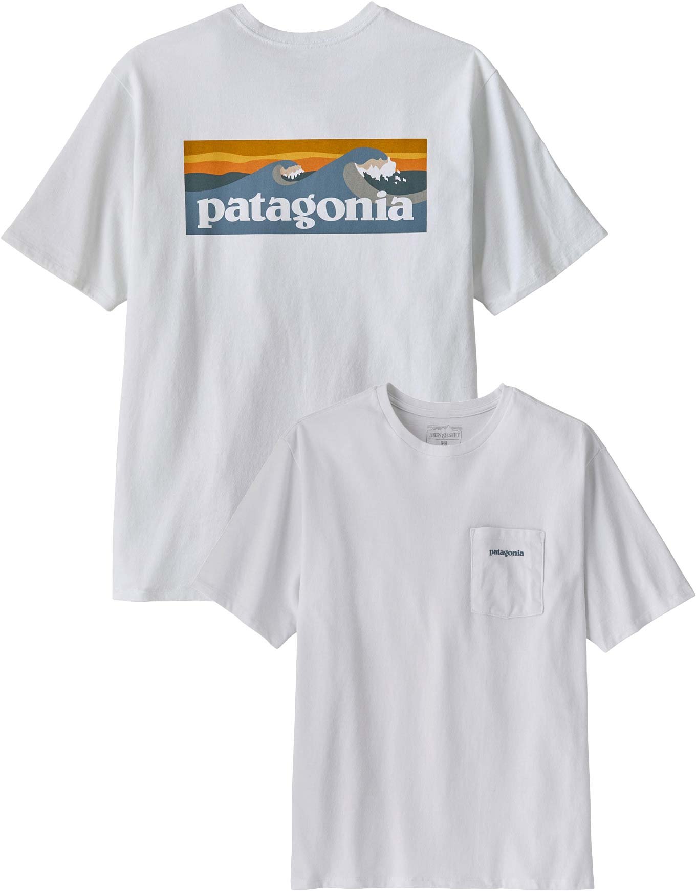 M's Boardshort Logo Pocket Responsibili-Tee Fiber White + Patagonia