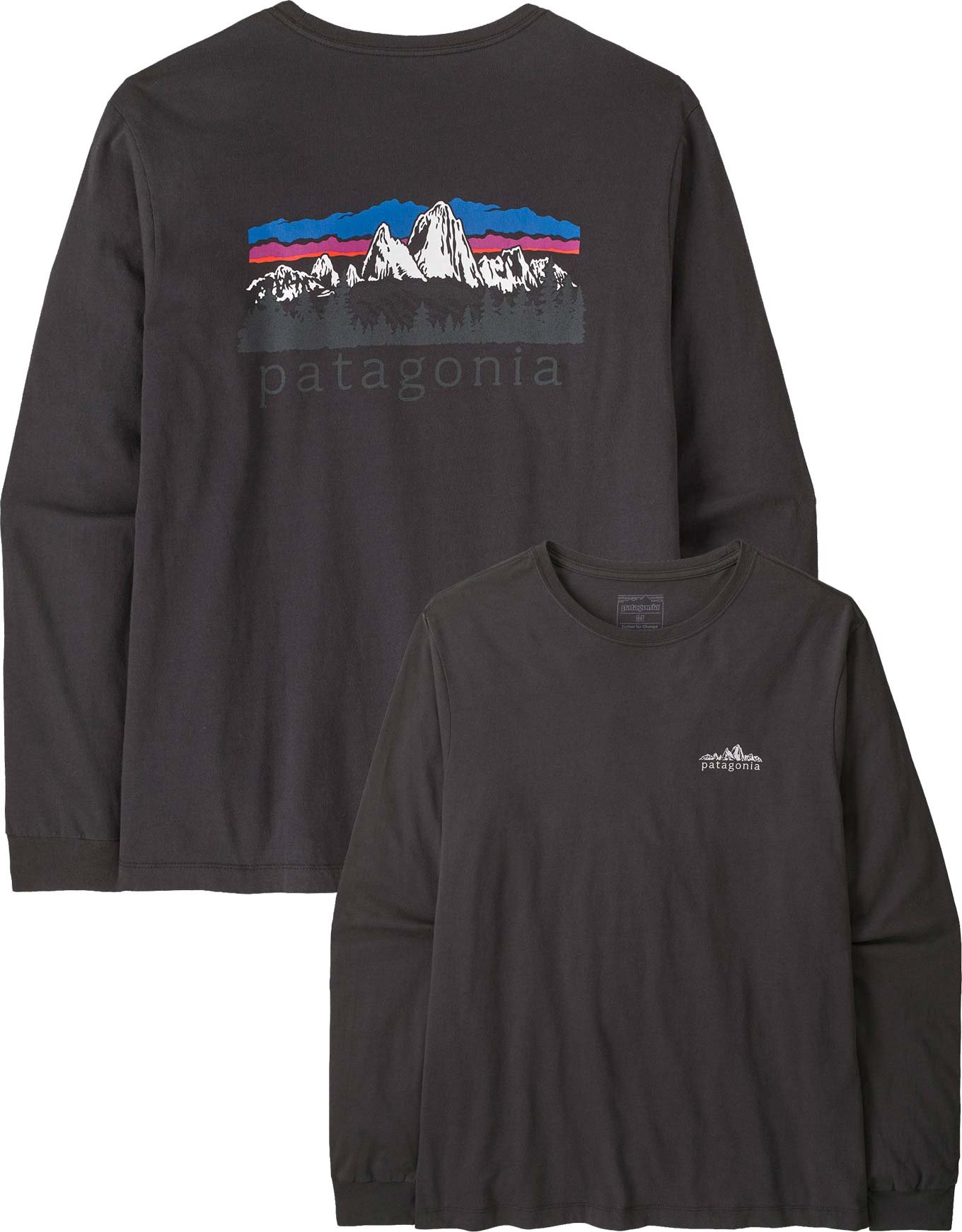M's L/S Fitz Roy Foothills T-Shirt Ink Black + Patagonia