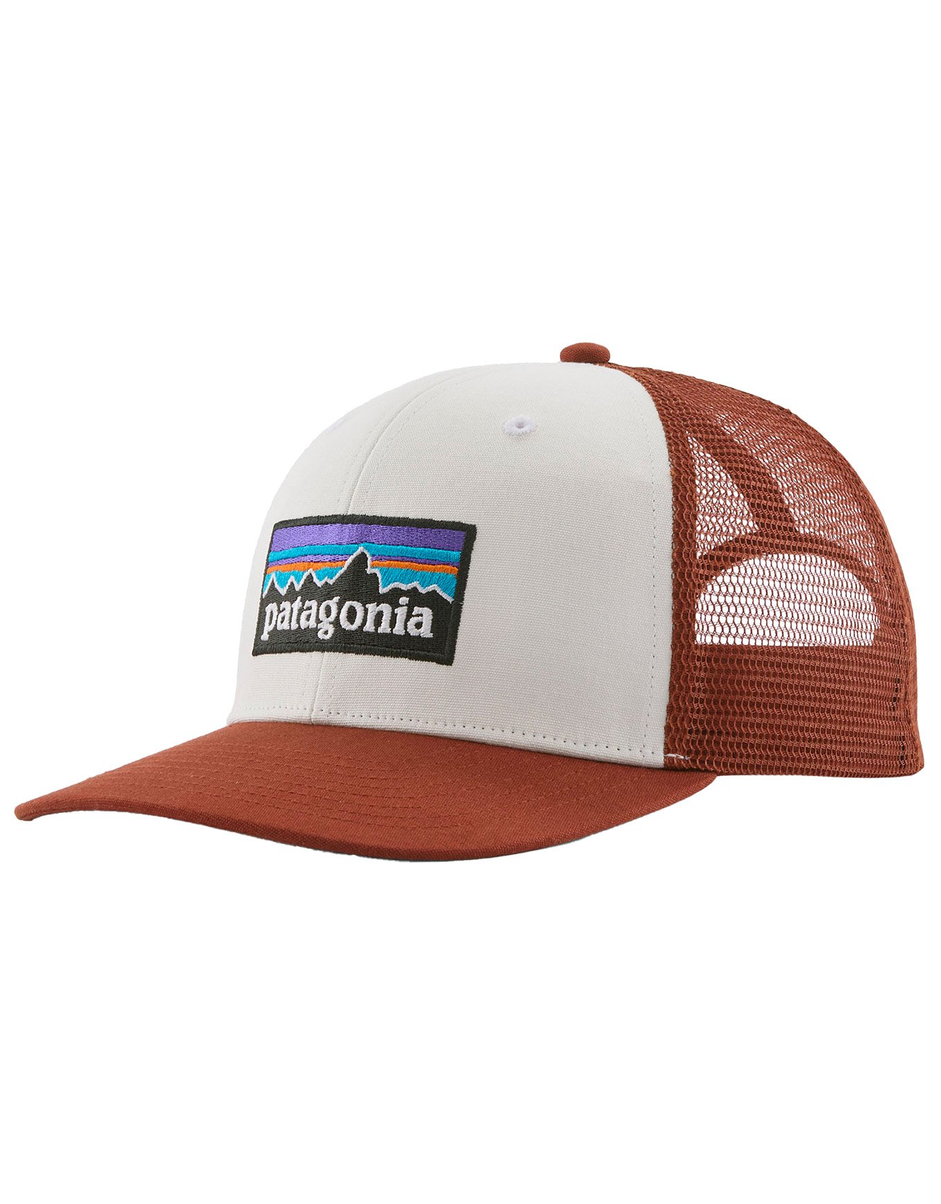 P-6 Logo Trucker Hat White w/Rusty Red + Patagonia