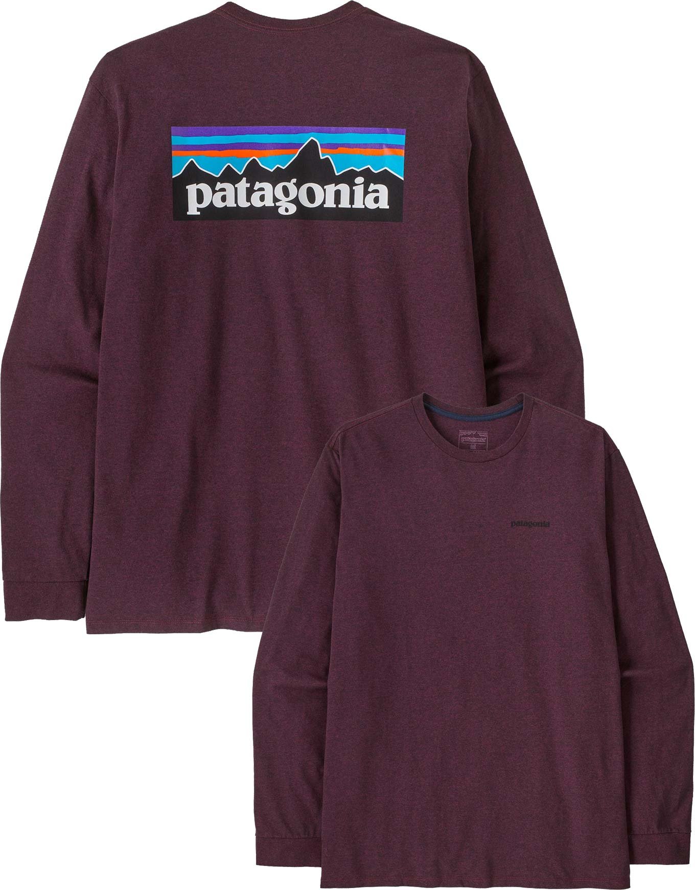 M's L/S P-6 Logo Responsibili-Tee Berry Fig + Patagonia