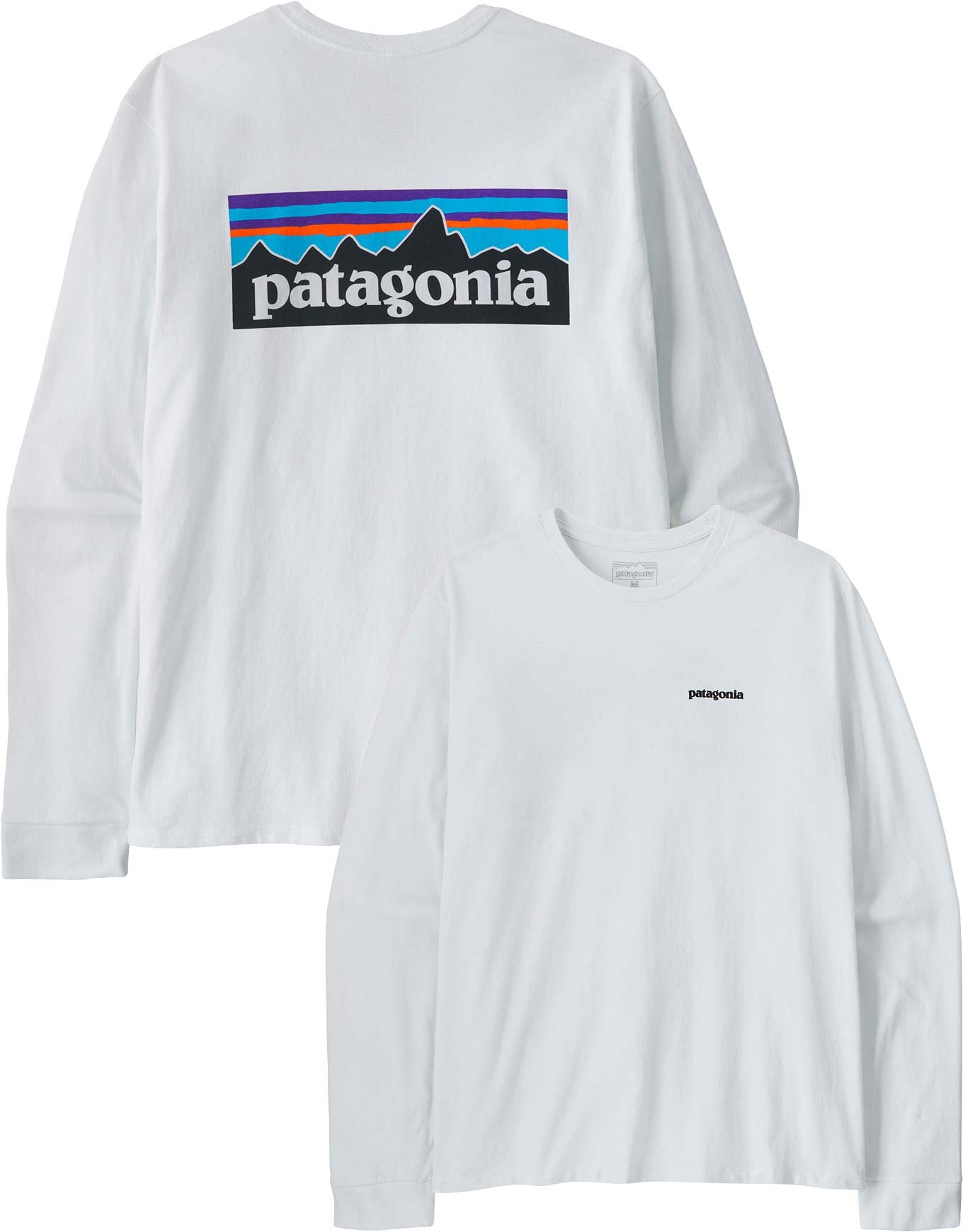 M's L/S P-6 Logo Responsibili-Tee Fiber White + Patagonia