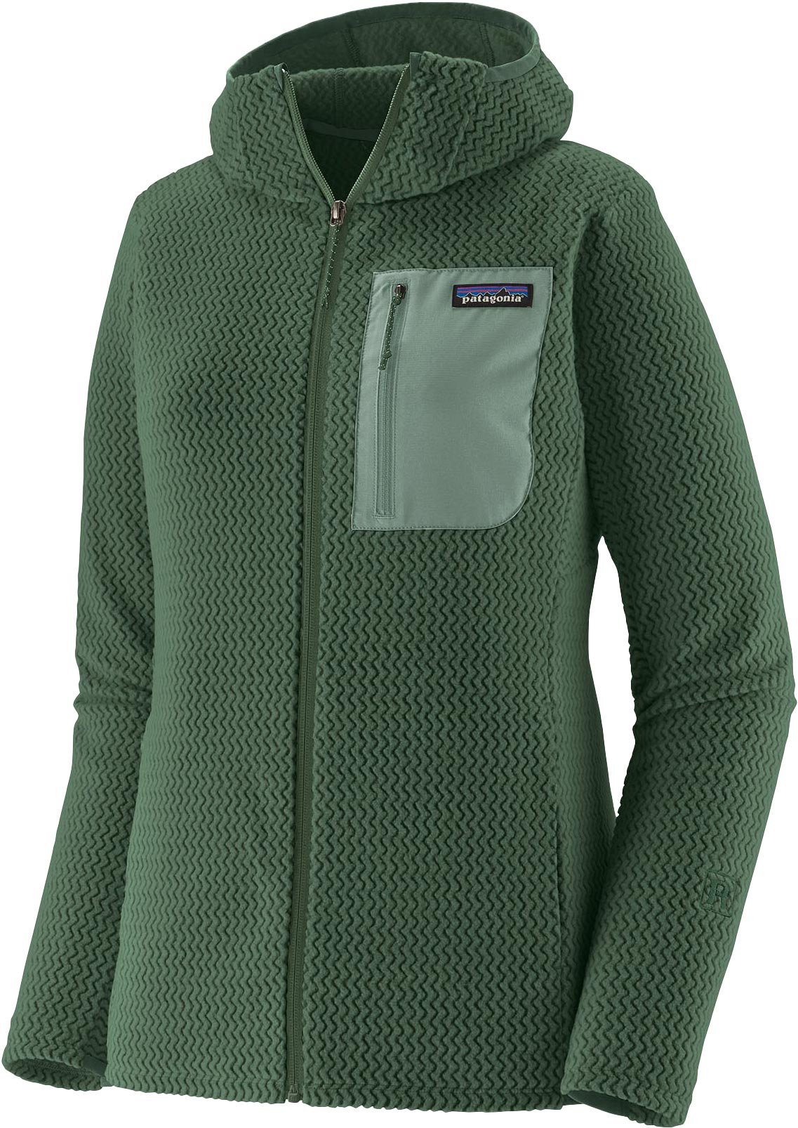 W's R1 Air Full-Zip Hoody Canopy Green + Patagonia