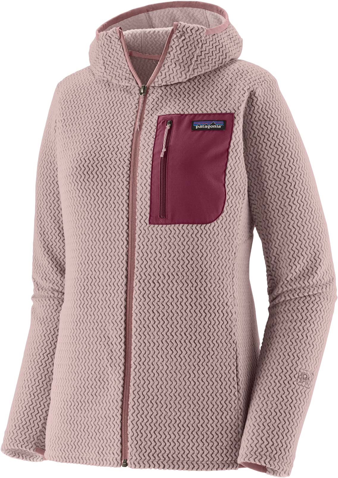 W's R1 Air Full-Zip Hoody Stingray Mauve + Patagonia